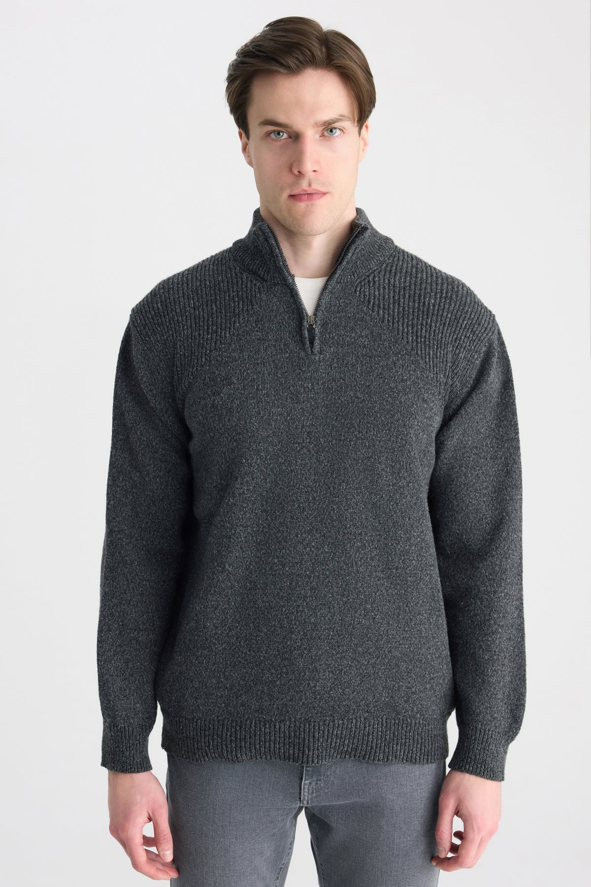 PULOVER REGULAR FIT D'S DAMAT  - Antracit