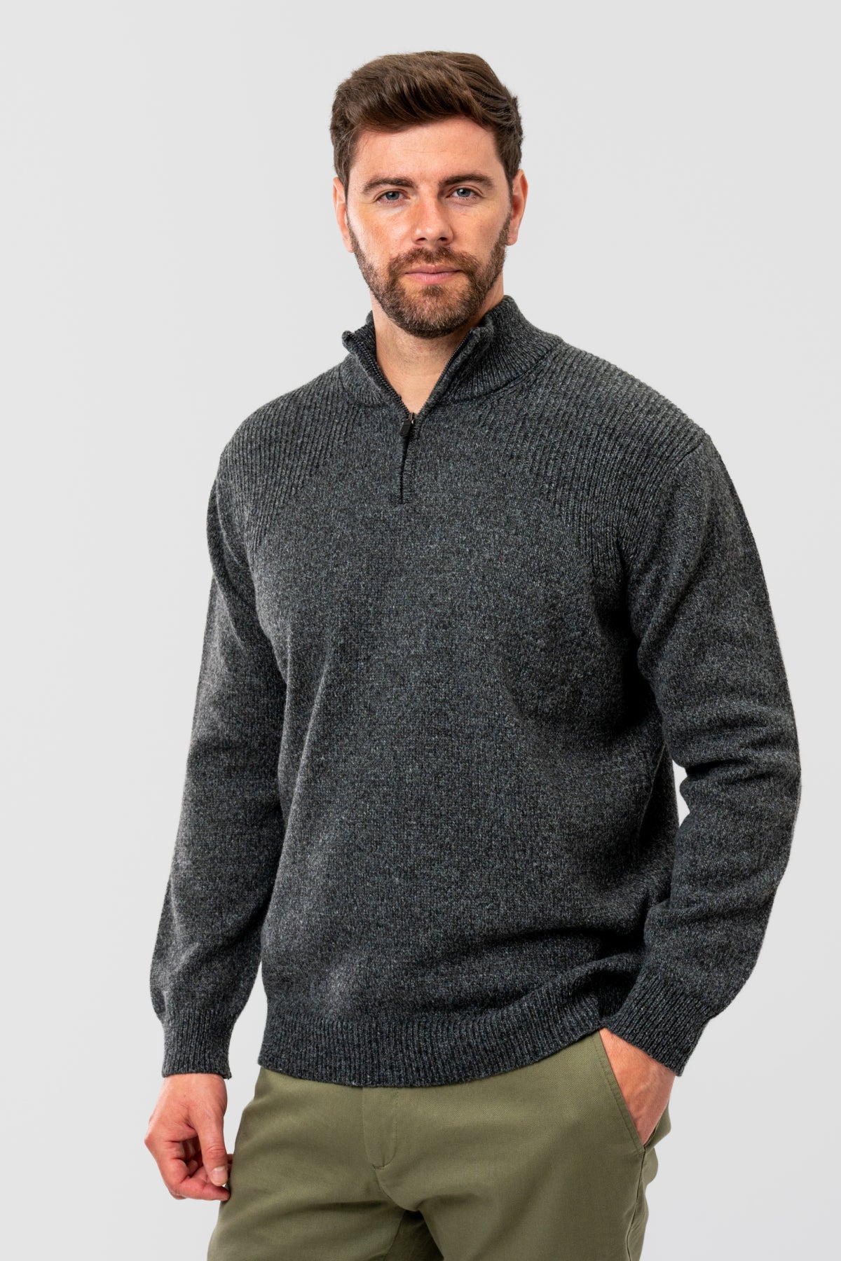 PULOVER REGULAR FIT D'S DAMAT  - Antracit