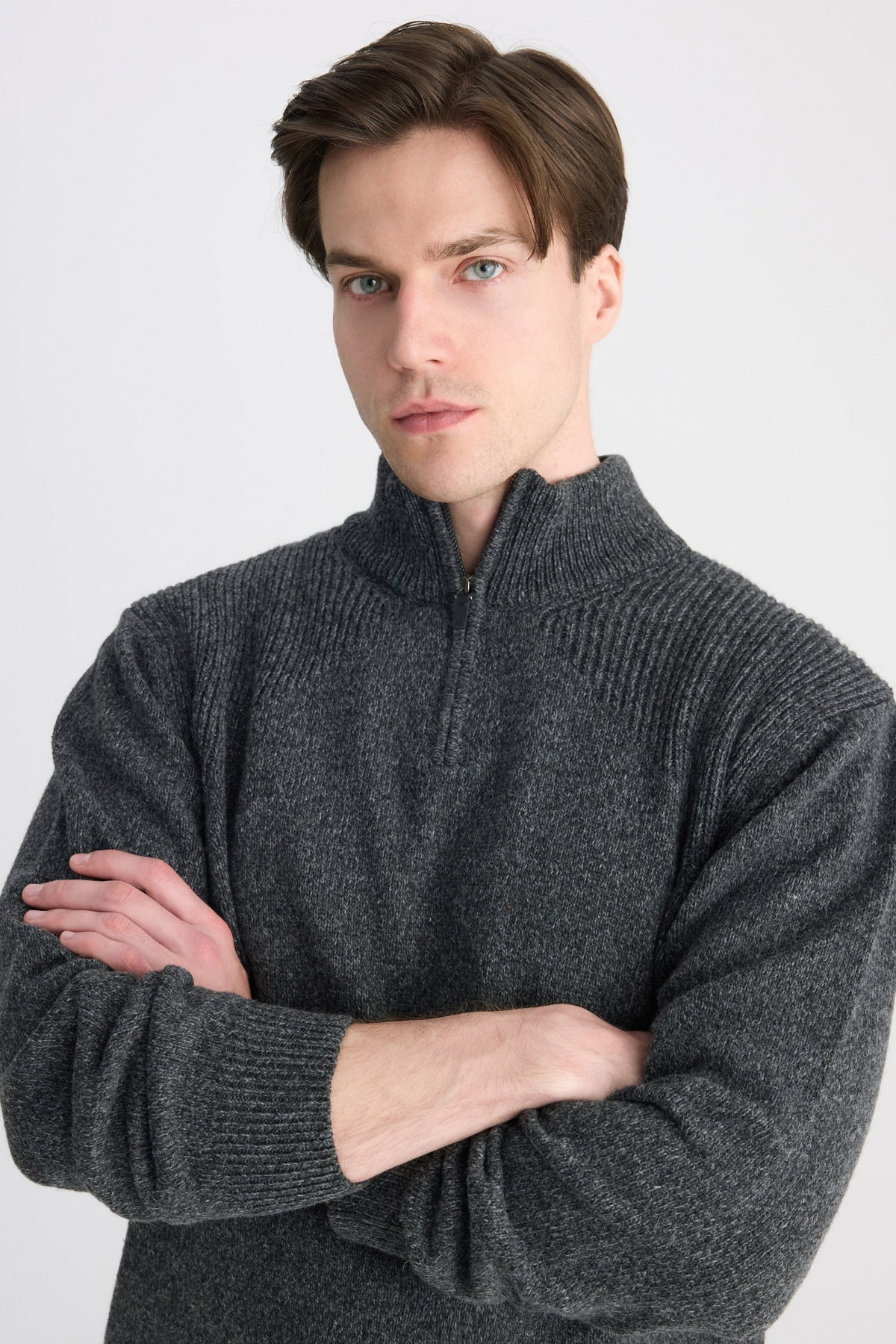 PULOVER REGULAR FIT D'S DAMAT  - Antracit