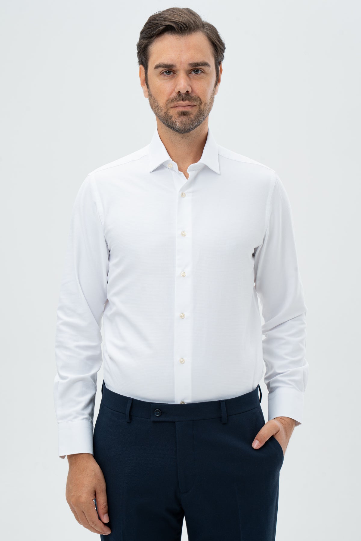 CAMASA REGULAR FIT D'S DAMAT  - Alb