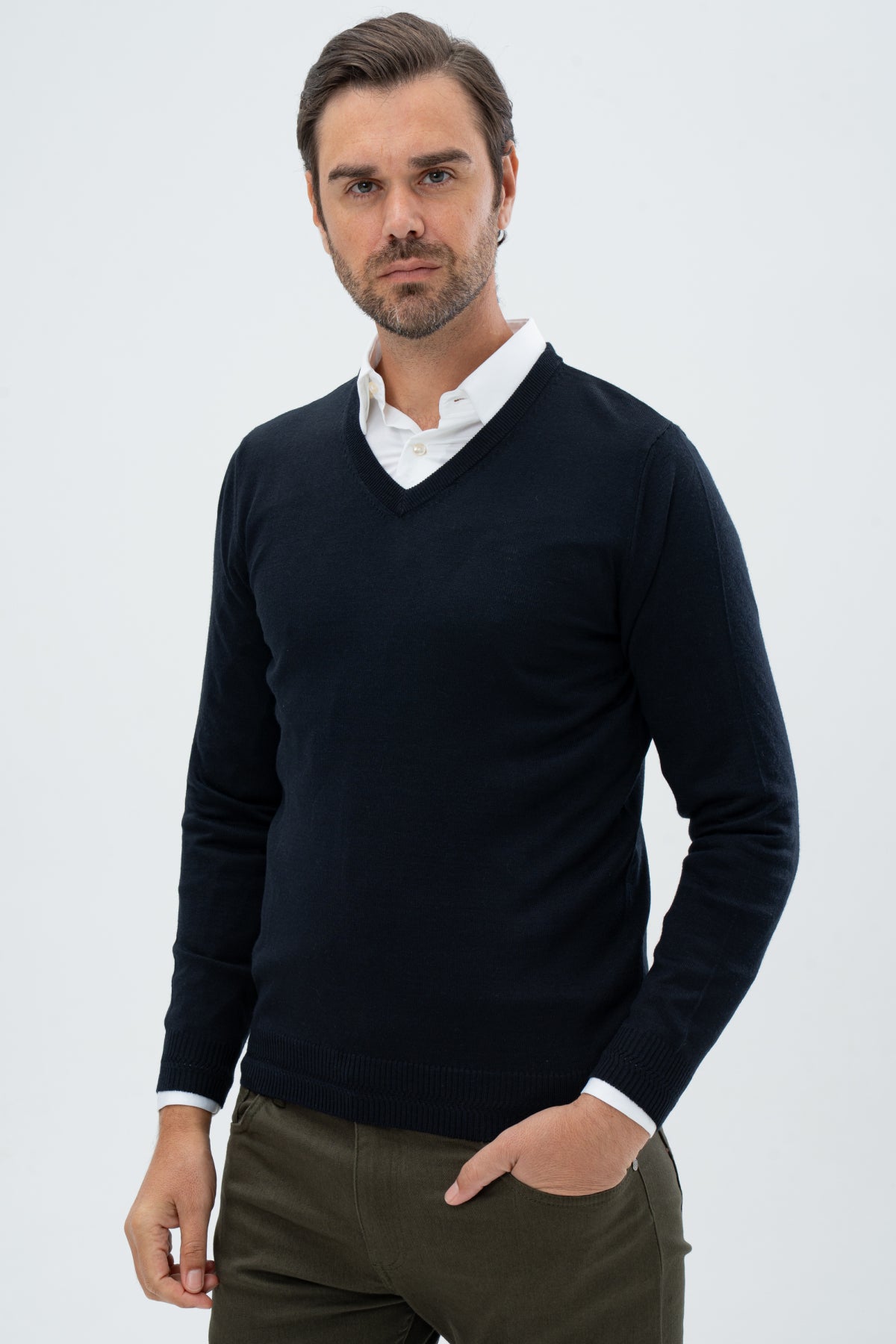 PULOVER REGULAR FIT D'S DAMAT  - Bleumarin