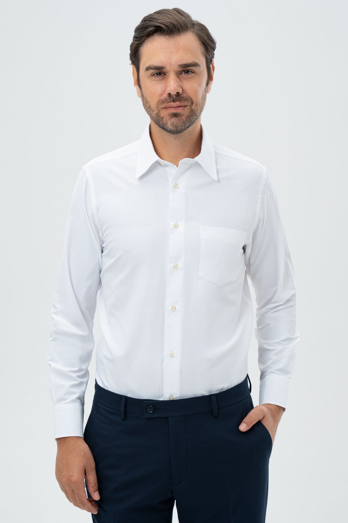 CAMASA REGULAR FIT D'S DAMAT  - Alb