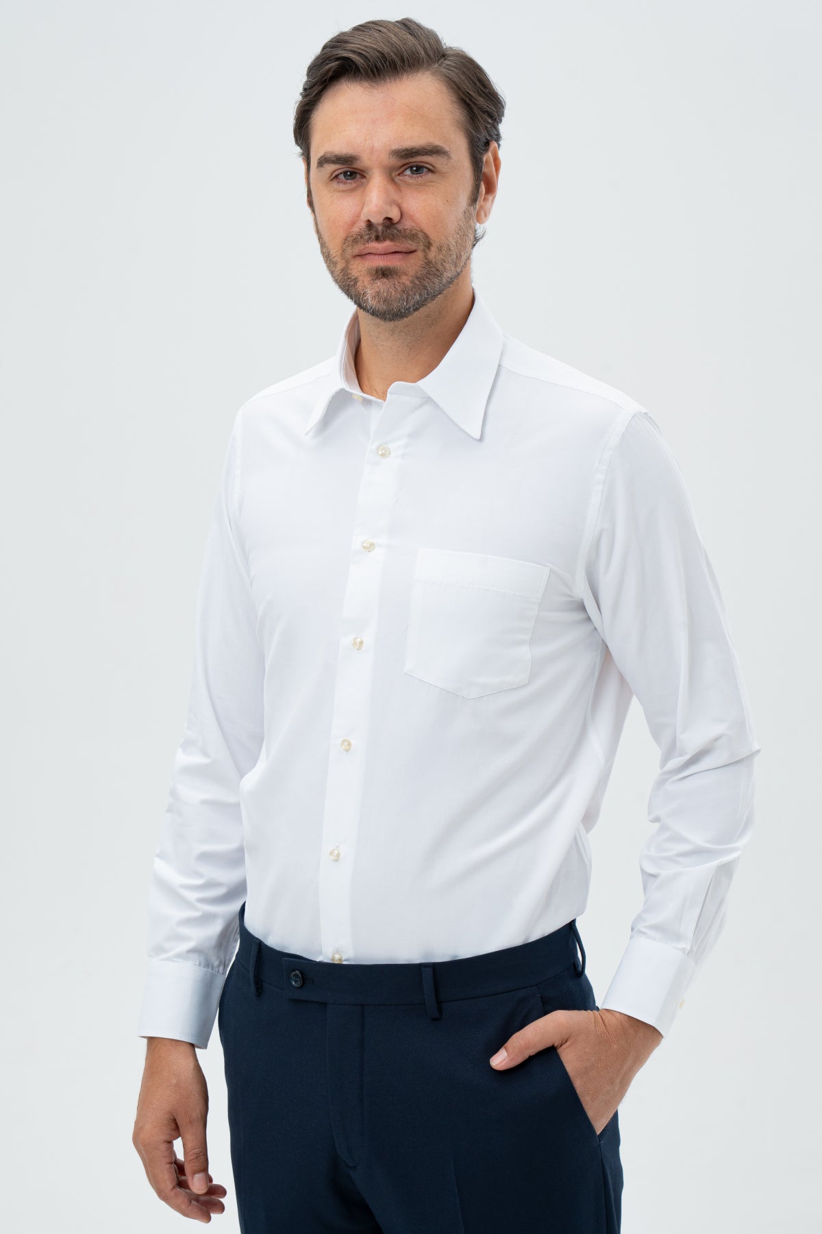 CAMASA REGULAR FIT D'S DAMAT  - Alb