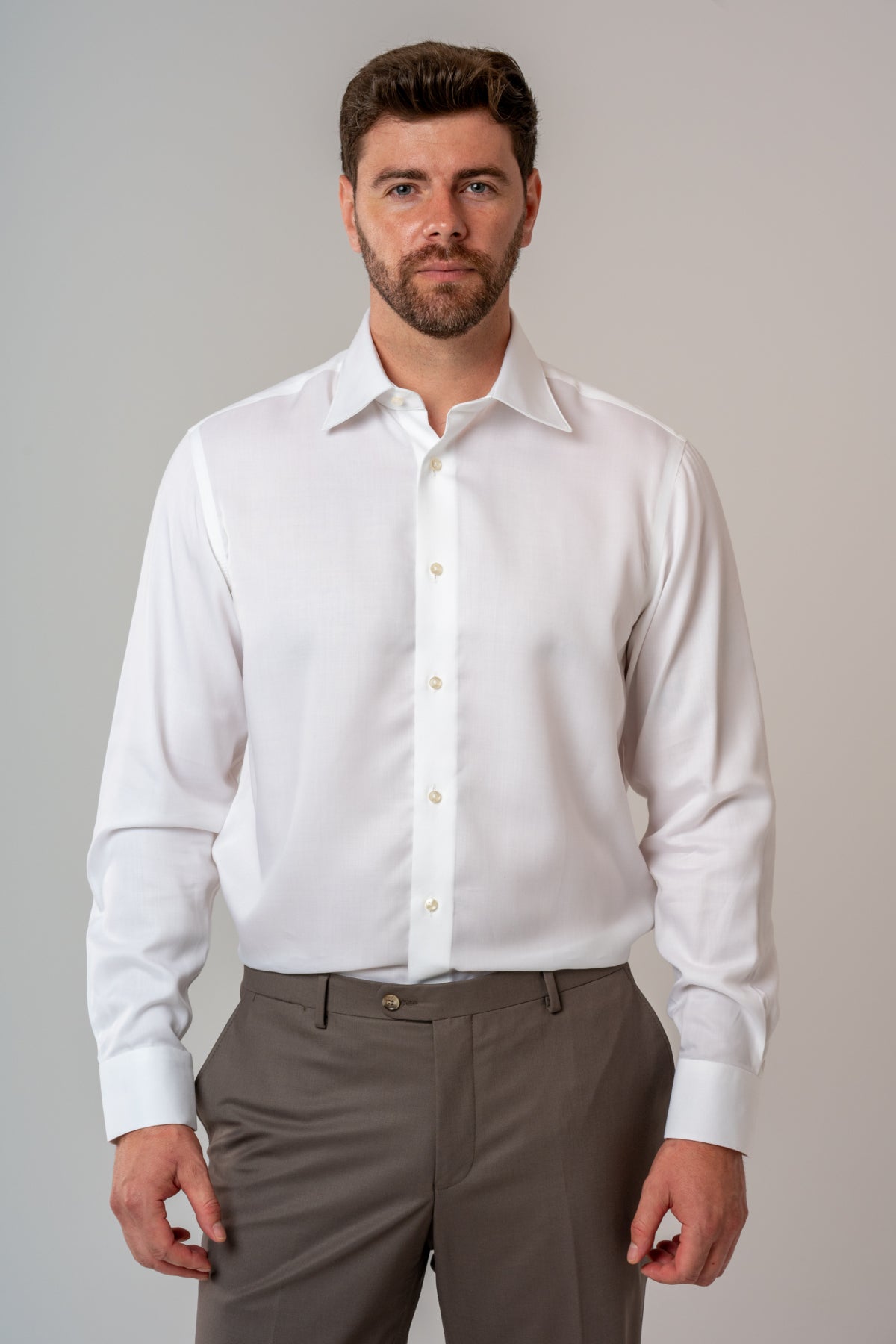CAMASA SLIM FIT D'S DAMAT  - Alb