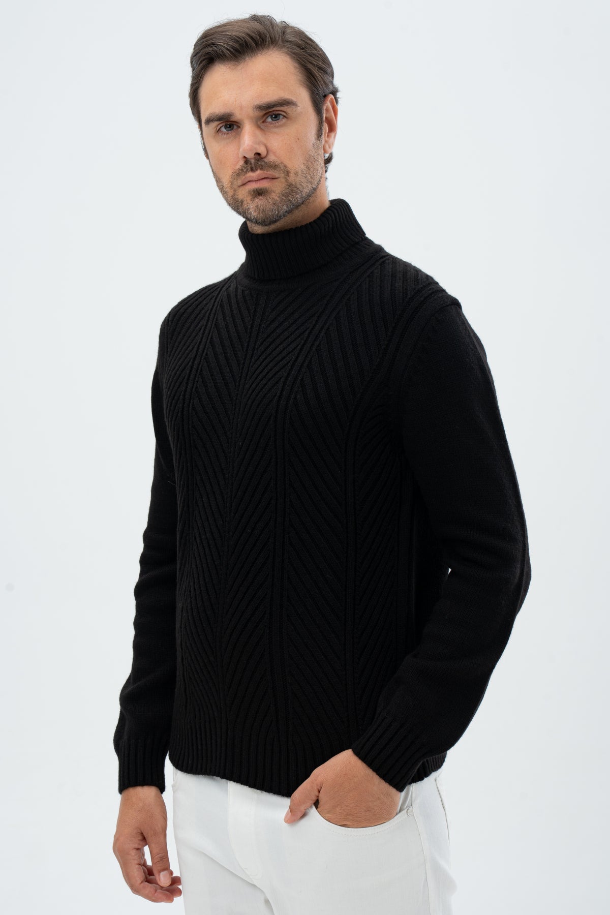 PULOVER REGULAR FIT D'S DAMAT   - Negru