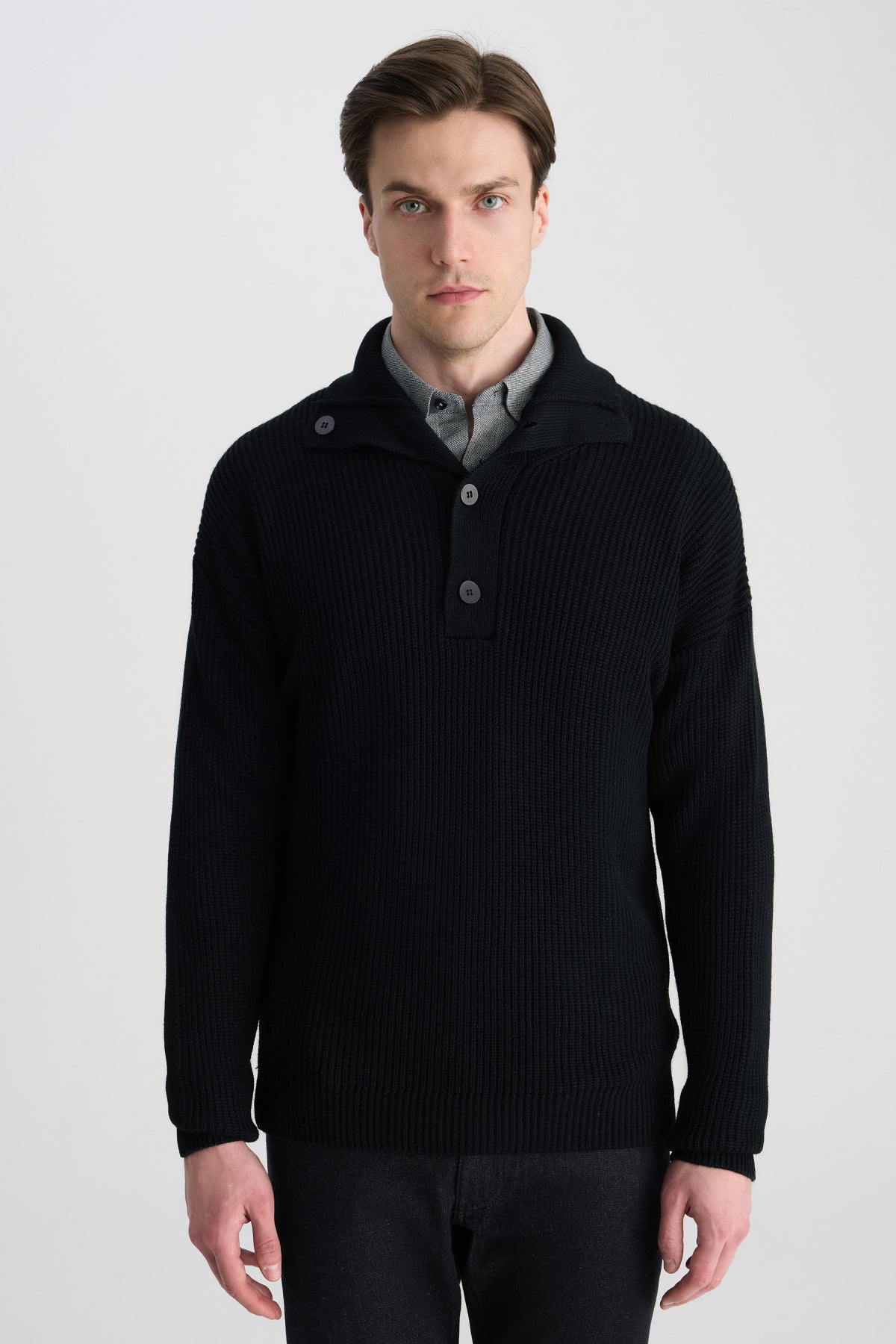 PULOVER REGULAR FIT D'S DAMAT  - Negru