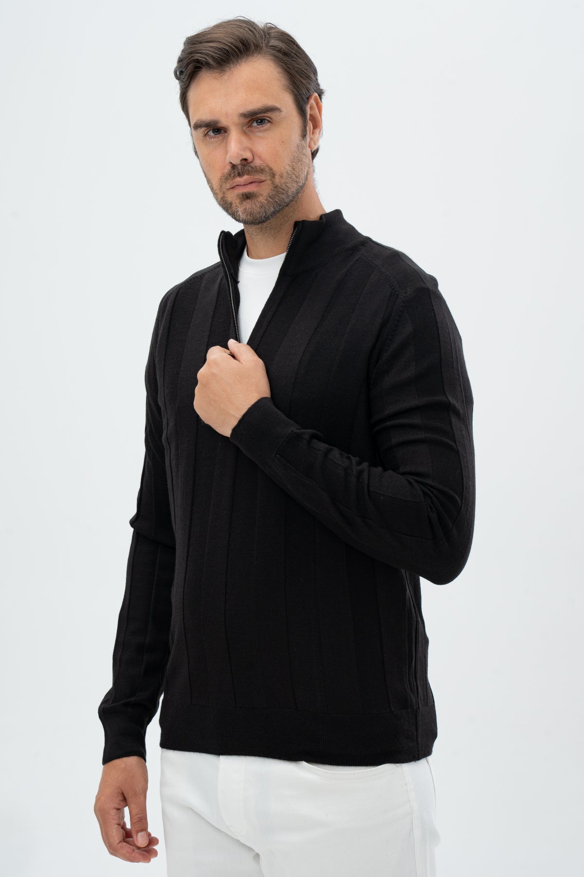 PULOVER REGULAR FIT D'S DAMAT   - Negru