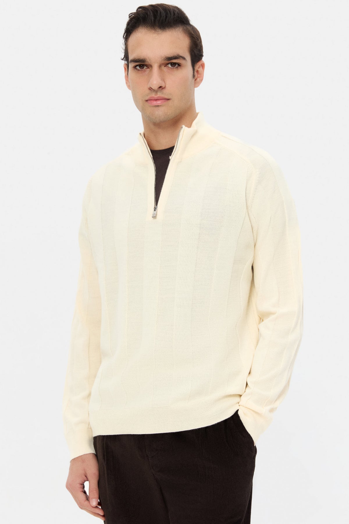 PULOVER REGULAR FIT D'S DAMAT   - Ecru