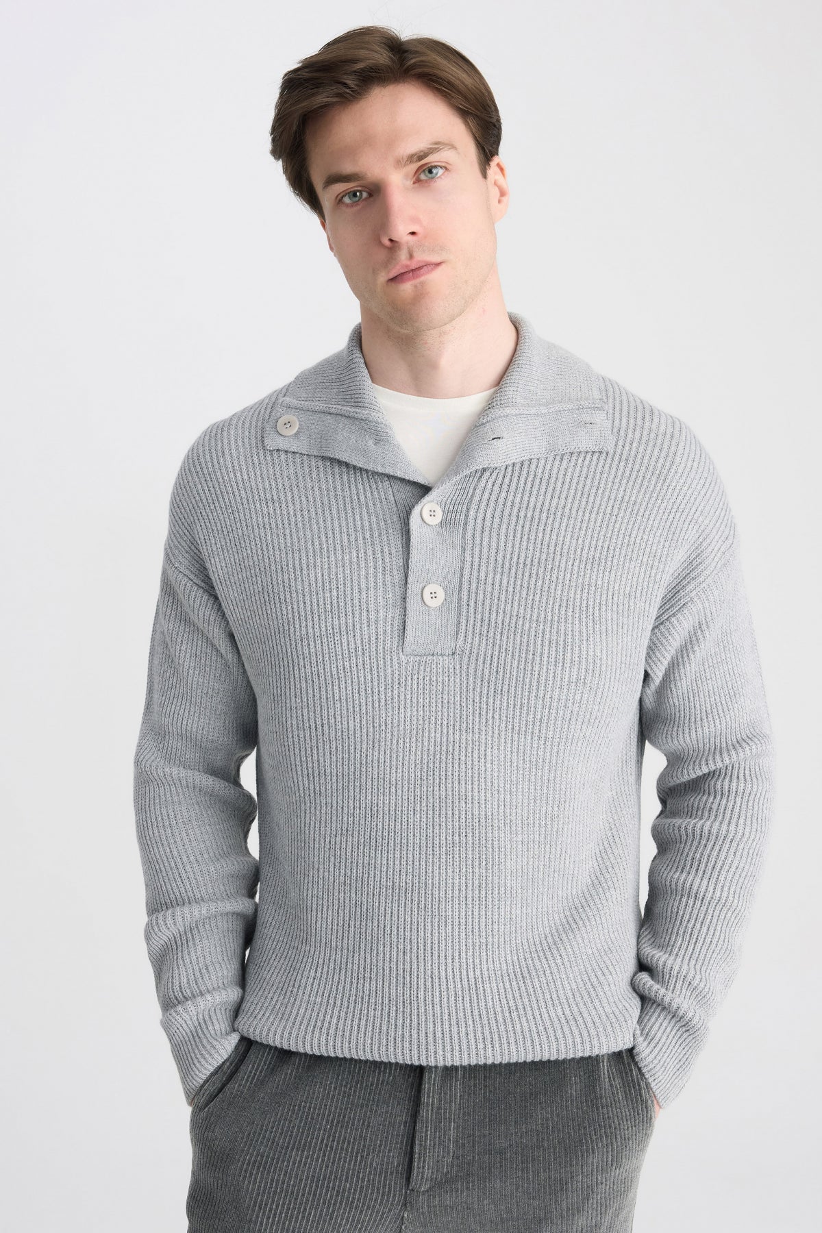 PULOVER REGULAR FIT D'S DAMAT  - Gri