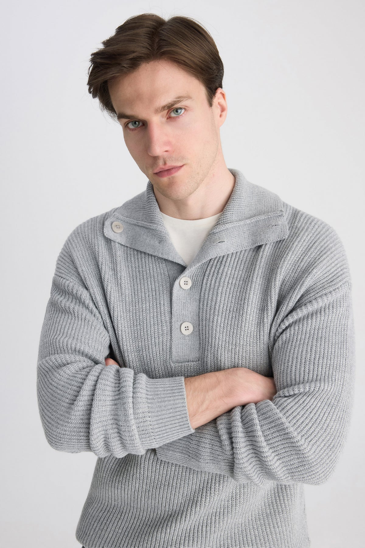 PULOVER REGULAR FIT D'S DAMAT  - Gri