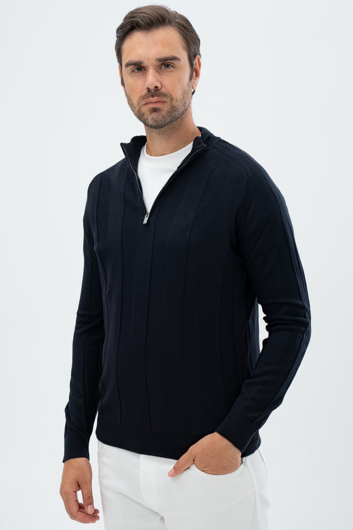 PULOVER REGULAR FIT D'S DAMAT   - Bleumarin