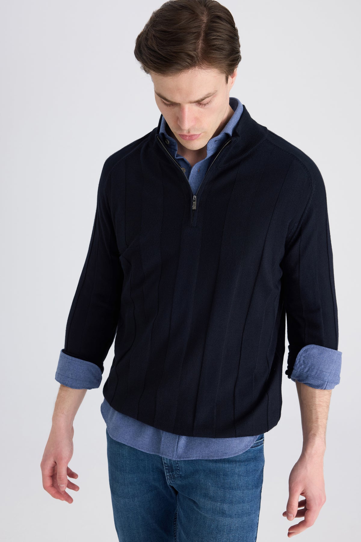 PULOVER REGULAR FIT D'S DAMAT   - Bleumarin