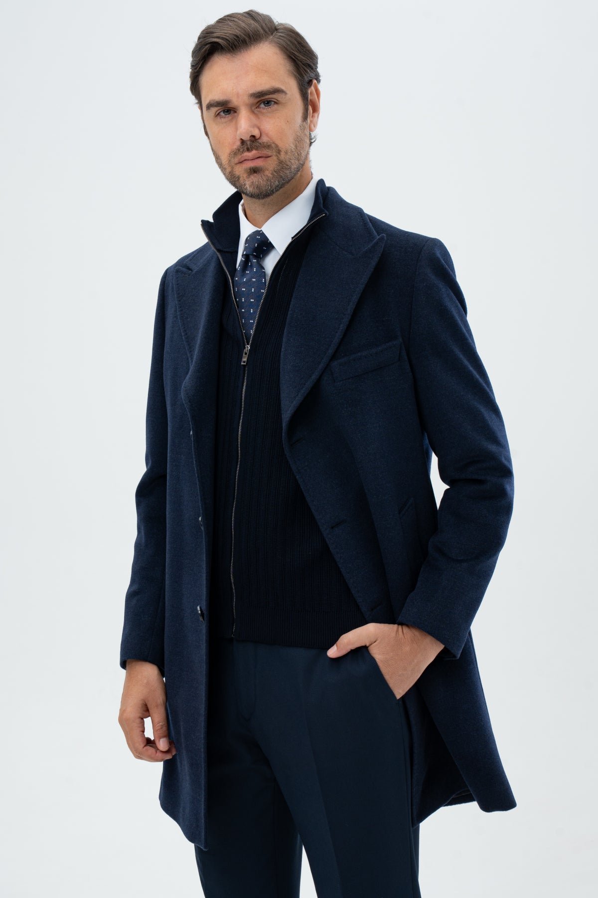 PALTON REGULAR FIT D'S DAMAT   - Bleumarin