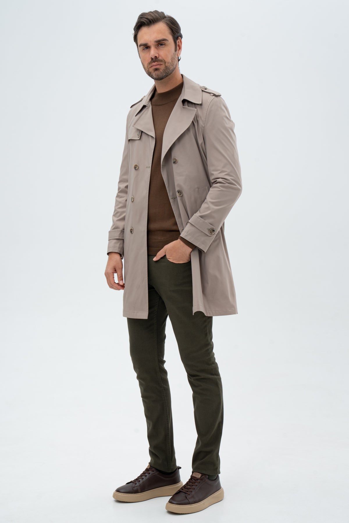 TRENCI REGULAR FIT D'S DAMAT  - Bej