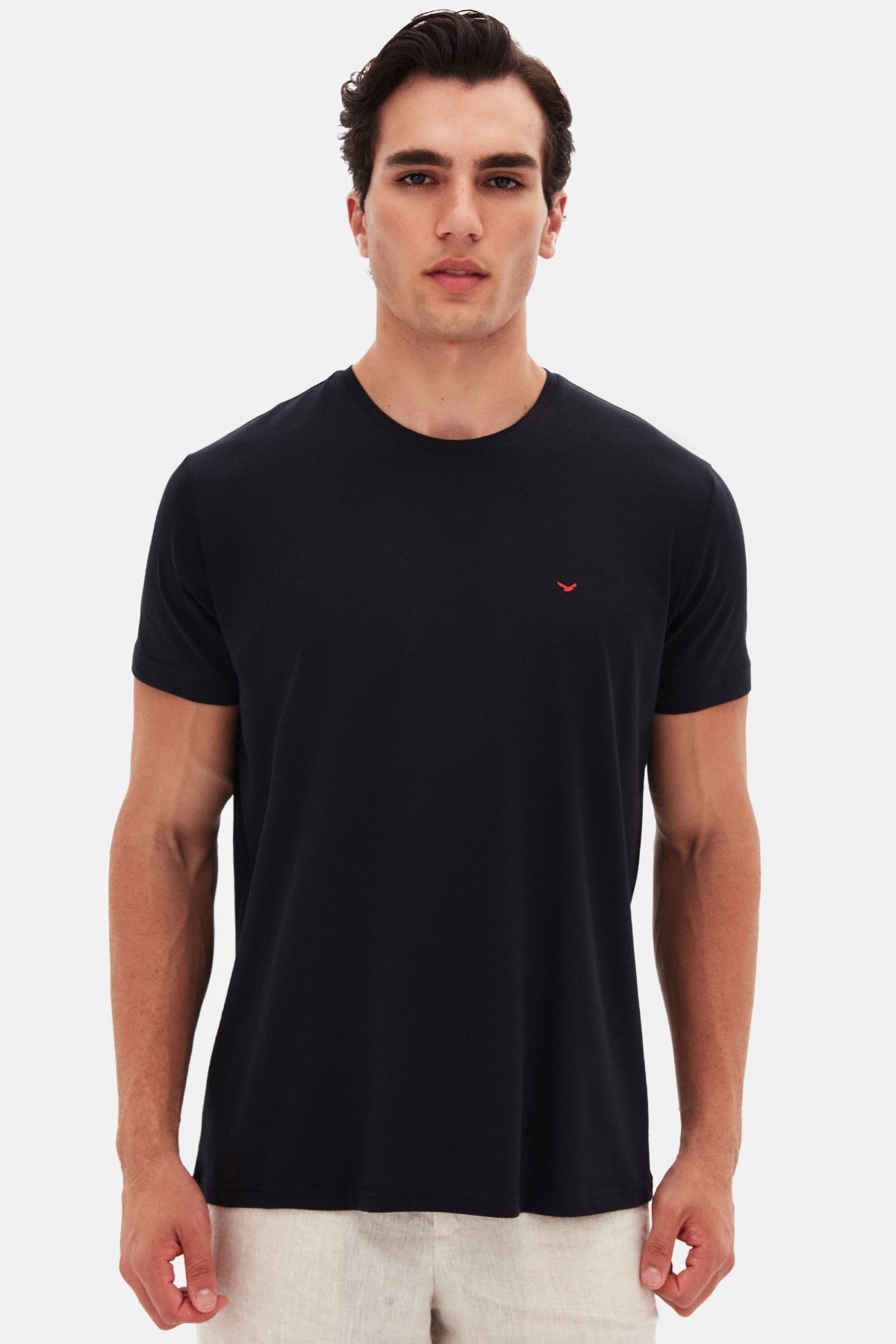 TRICOU SLIM FIT D'S DAMAT  - Negru