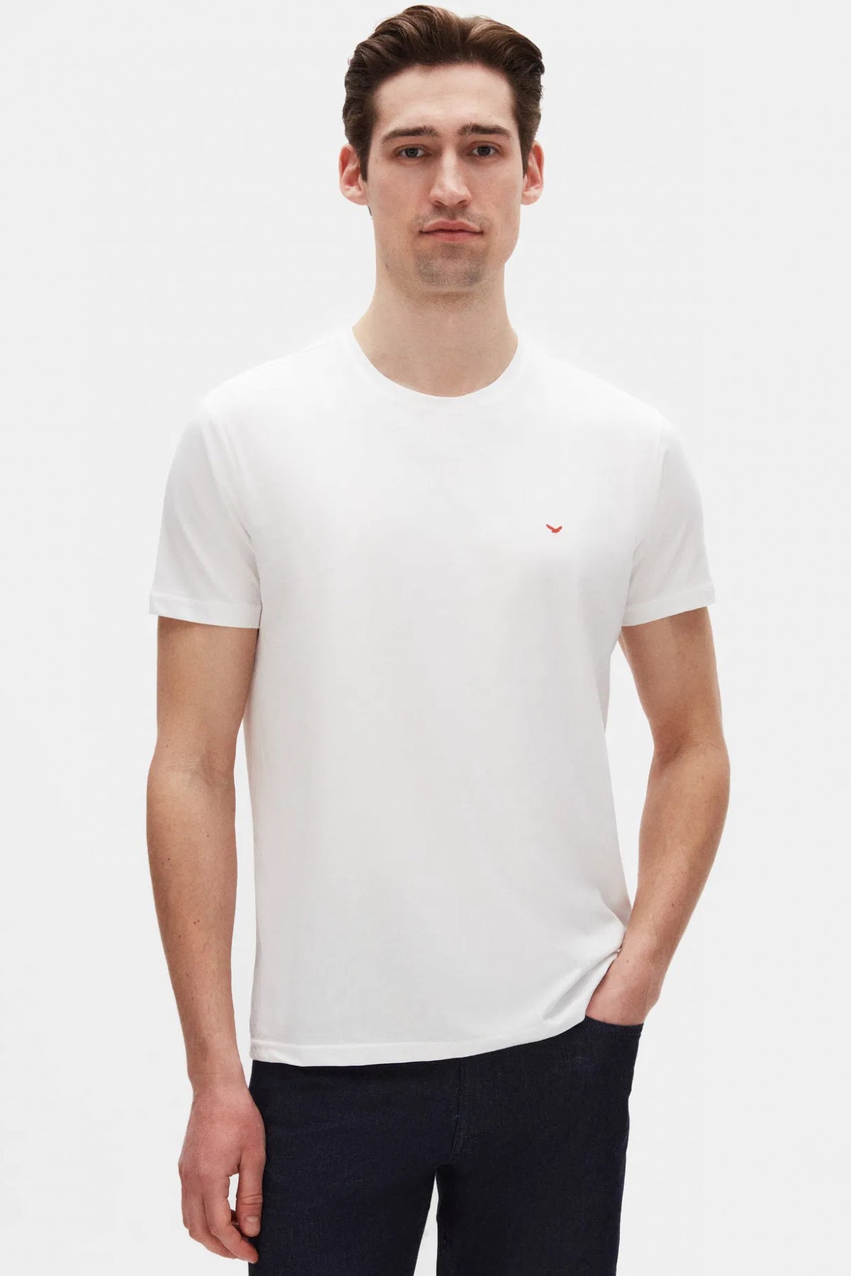 TRICOU SLIM FIT D'S DAMAT  - Ecru