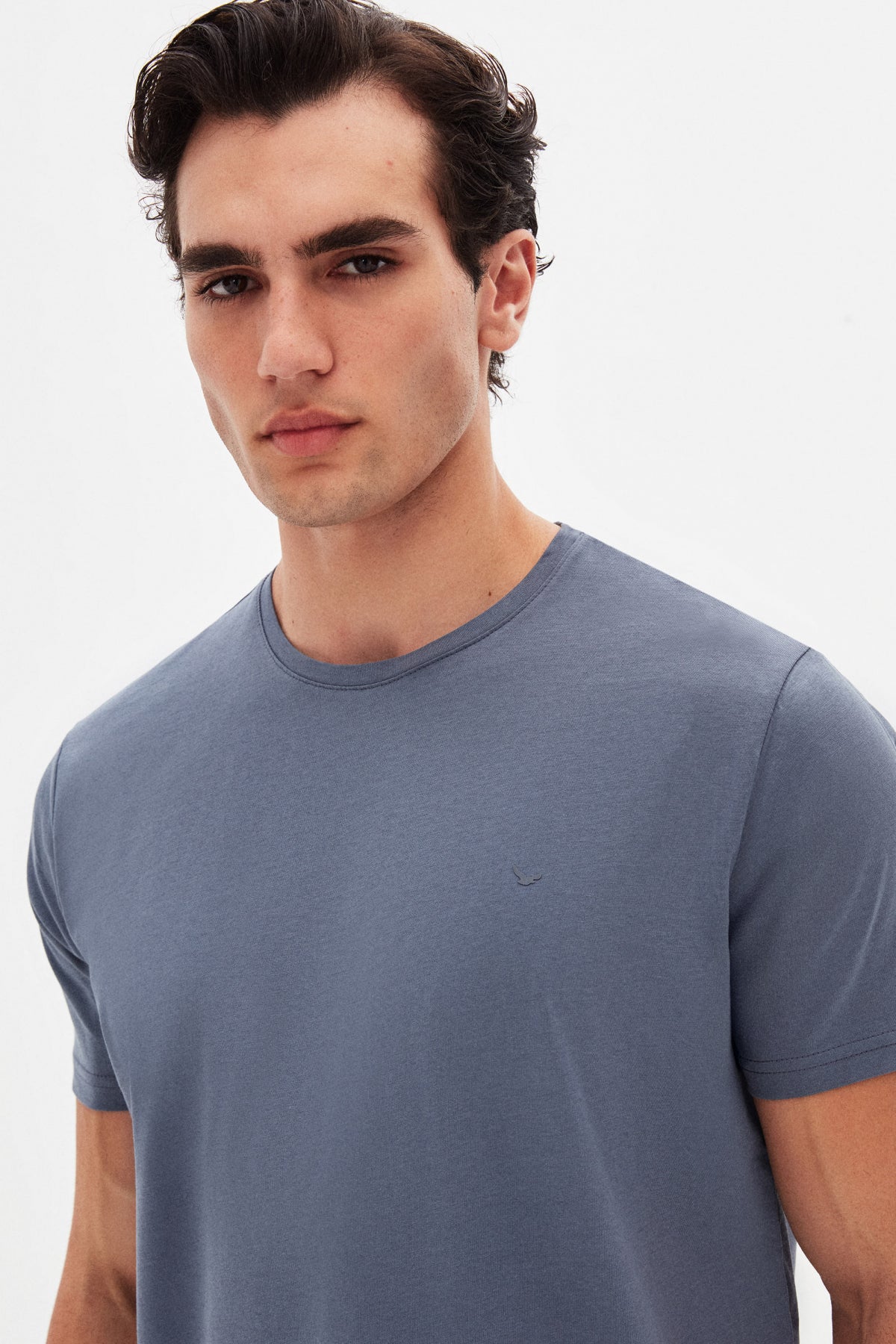 TRICOU SLIM FIT D'S DAMAT  - Gri Petrol