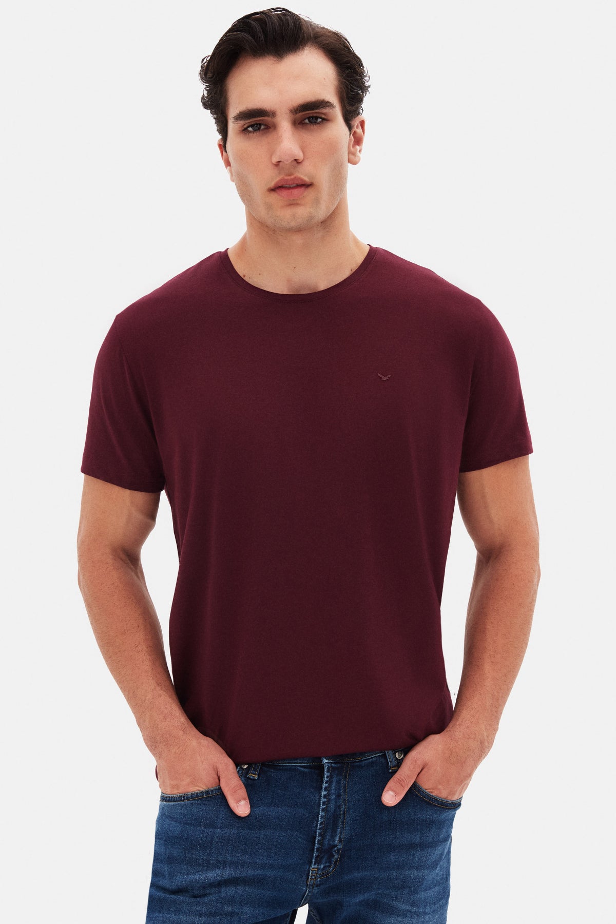 TRICOU SLIM FIT D'S DAMAT  - Vișiniu