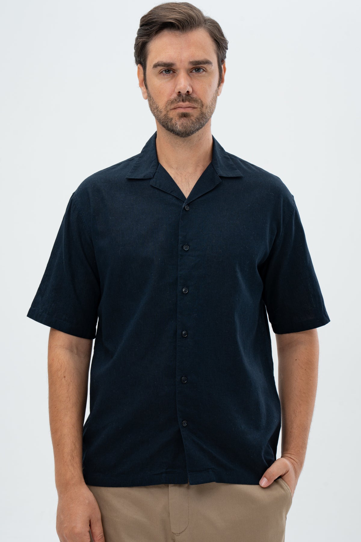 CAMASA RELAXED FIT D'S DAMAT  - Bleumarin