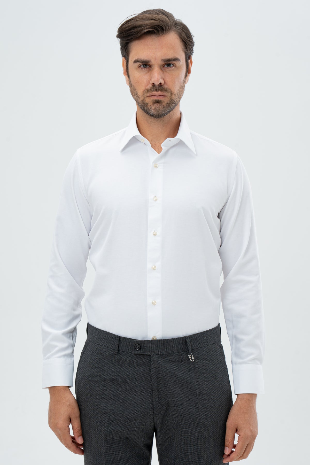 CAMASA SLIM FIT D'S DAMAT  - Alb