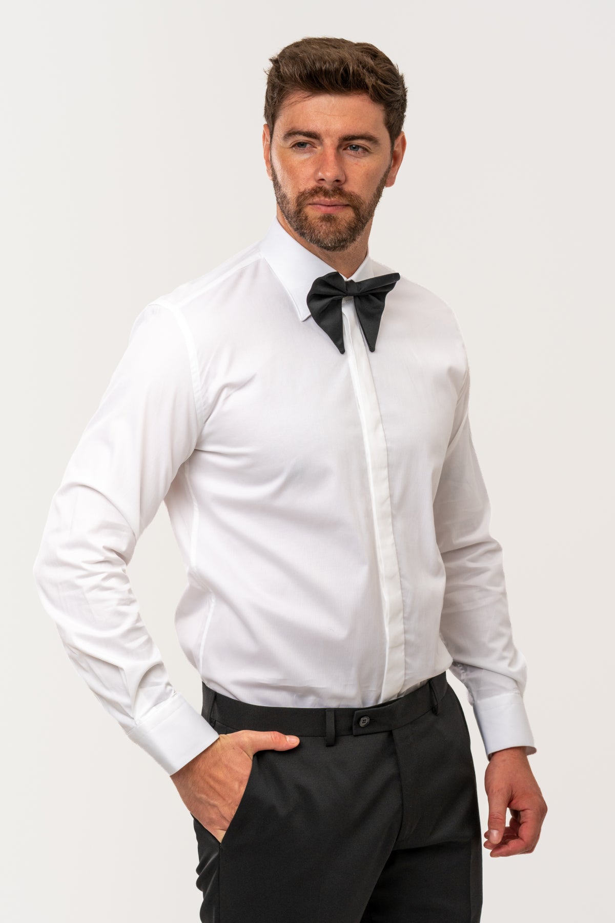 CAMASA CEREMONIE SLIM FIT D'S DAMAT  - Alb