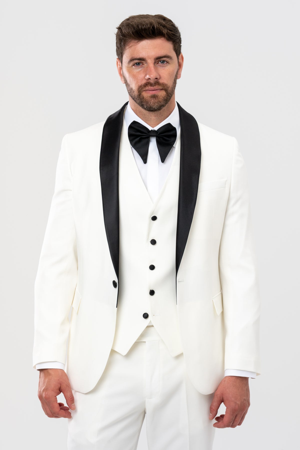 COSTUM CU VESTA SLIM FIT D'S DAMAT  - Ecru