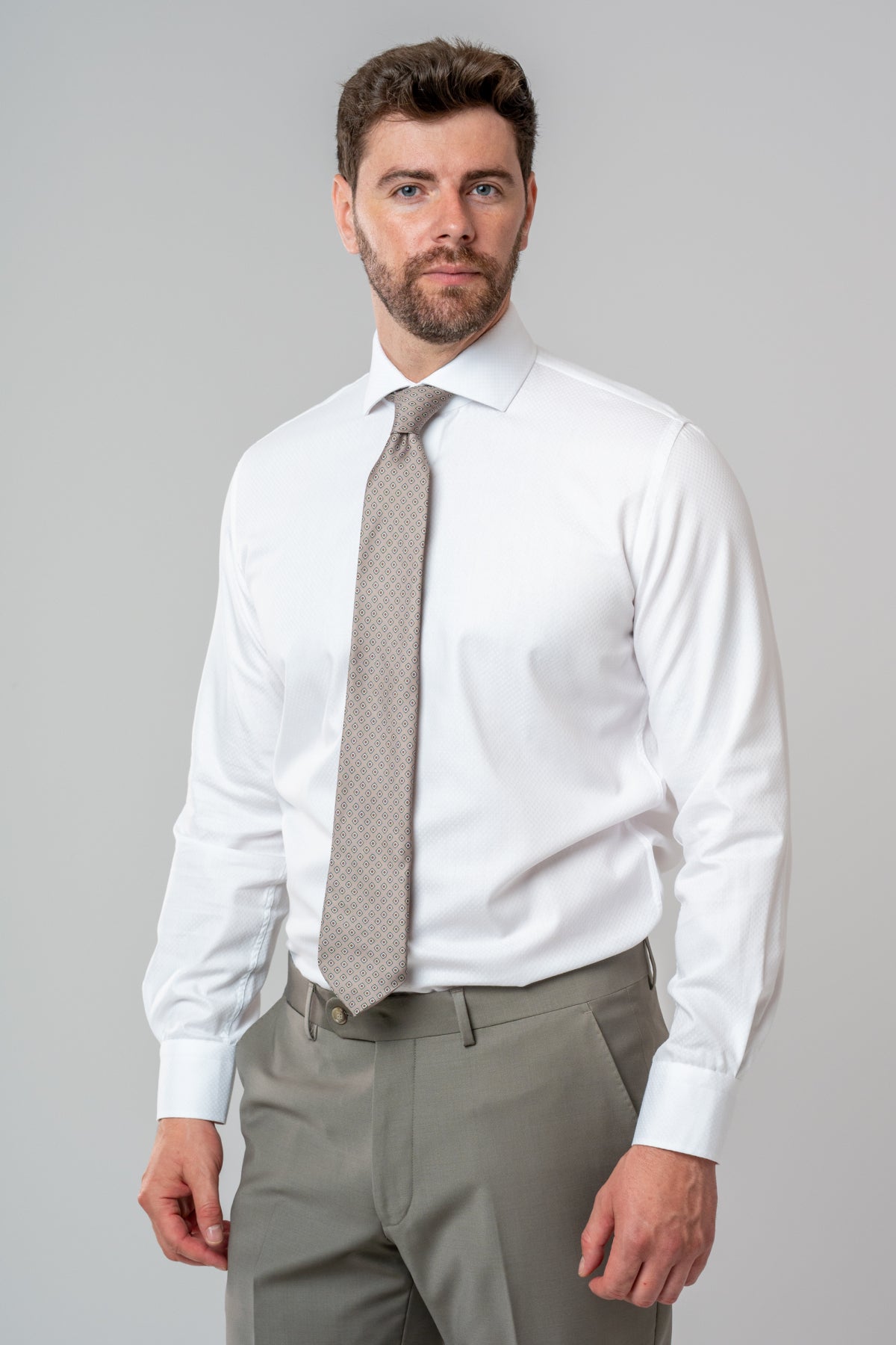 CAMASA SLIM FIT D'S DAMAT  - Alb