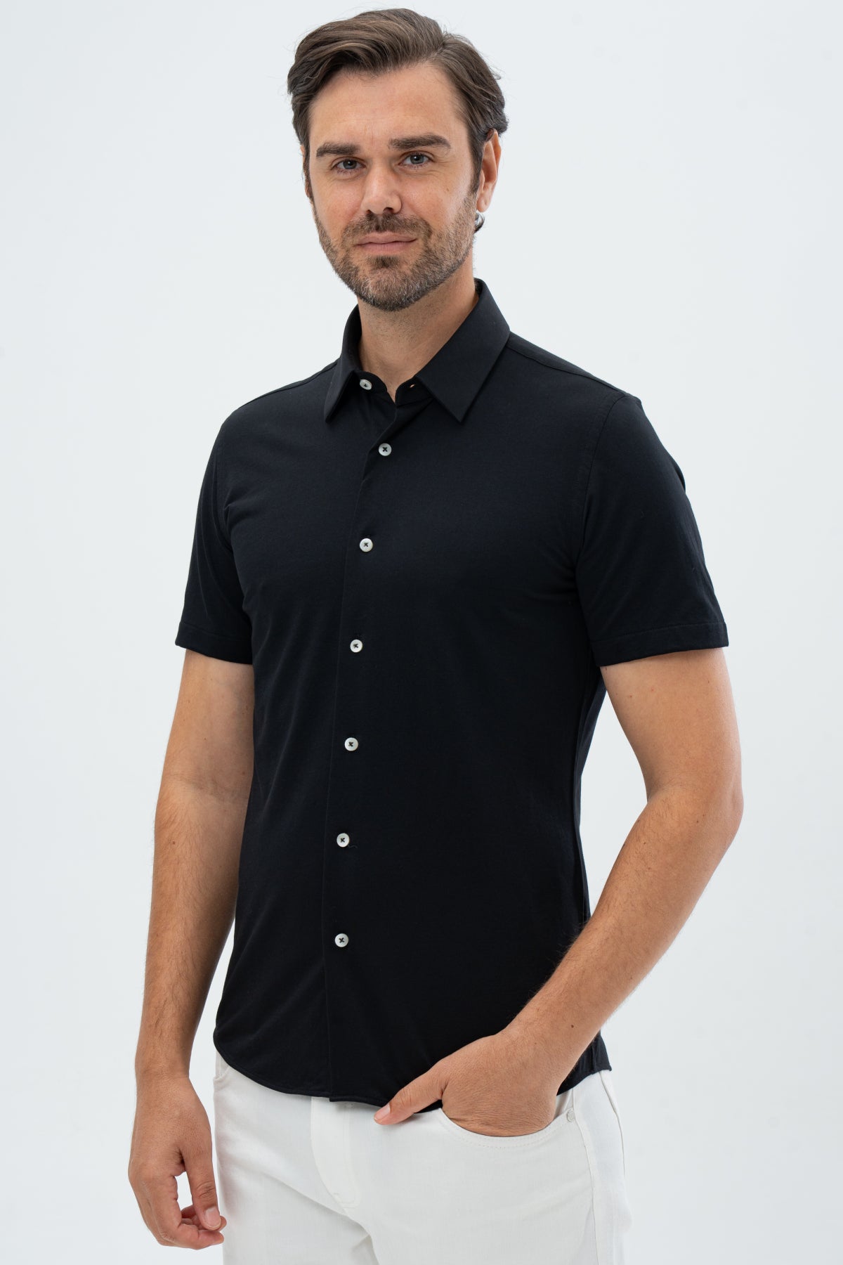 CAMASA SLIM FIT  D'S DAMAT  - Negru