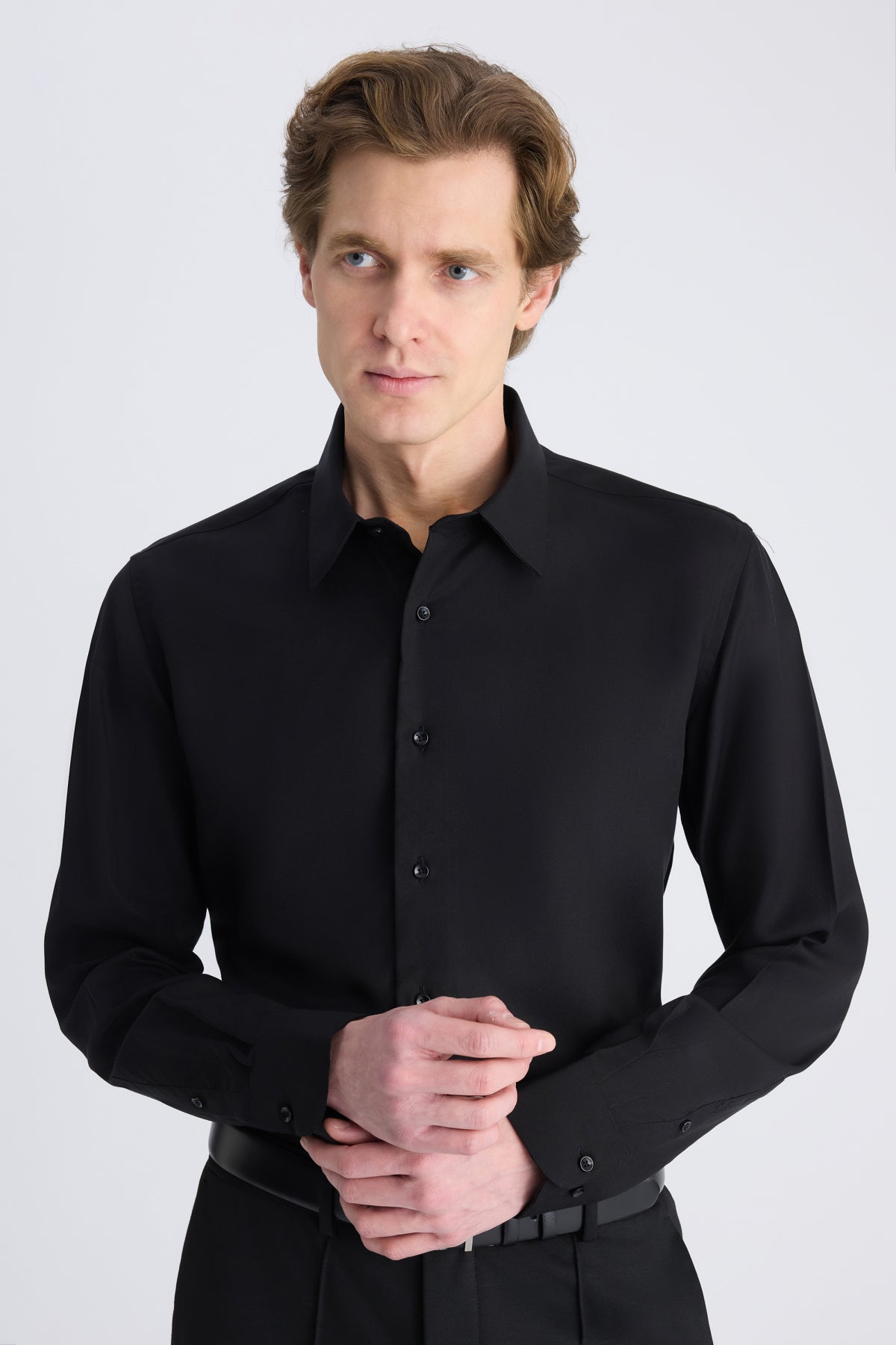CAMASA SLIM FIT D'S DAMAT  - Negru
