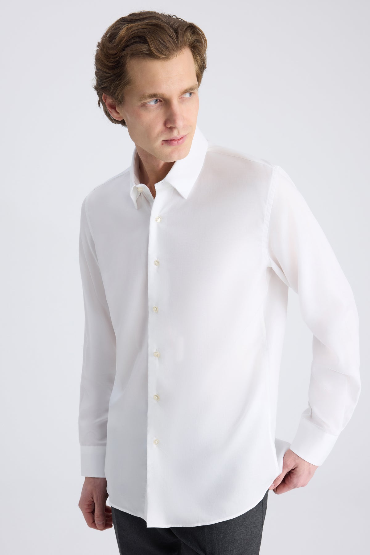 CAMASA SLIM FIT D'S DAMAT  - Alb