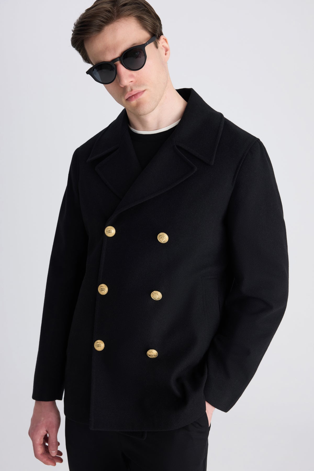 PALTON SLIM FIT D'S DAMAT  - Negru