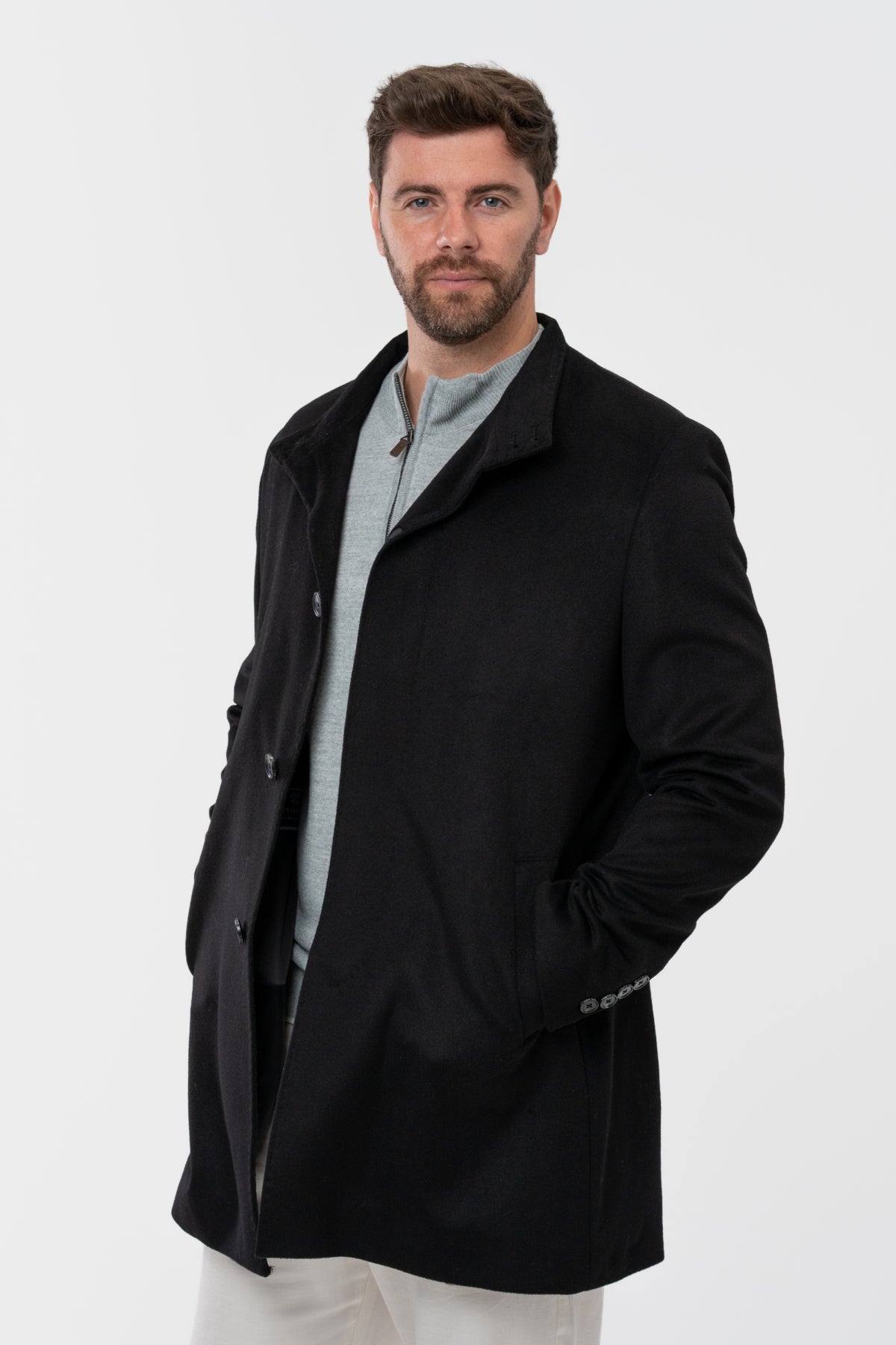 PALTON SLIM FIT D'S DAMAT  - Negru