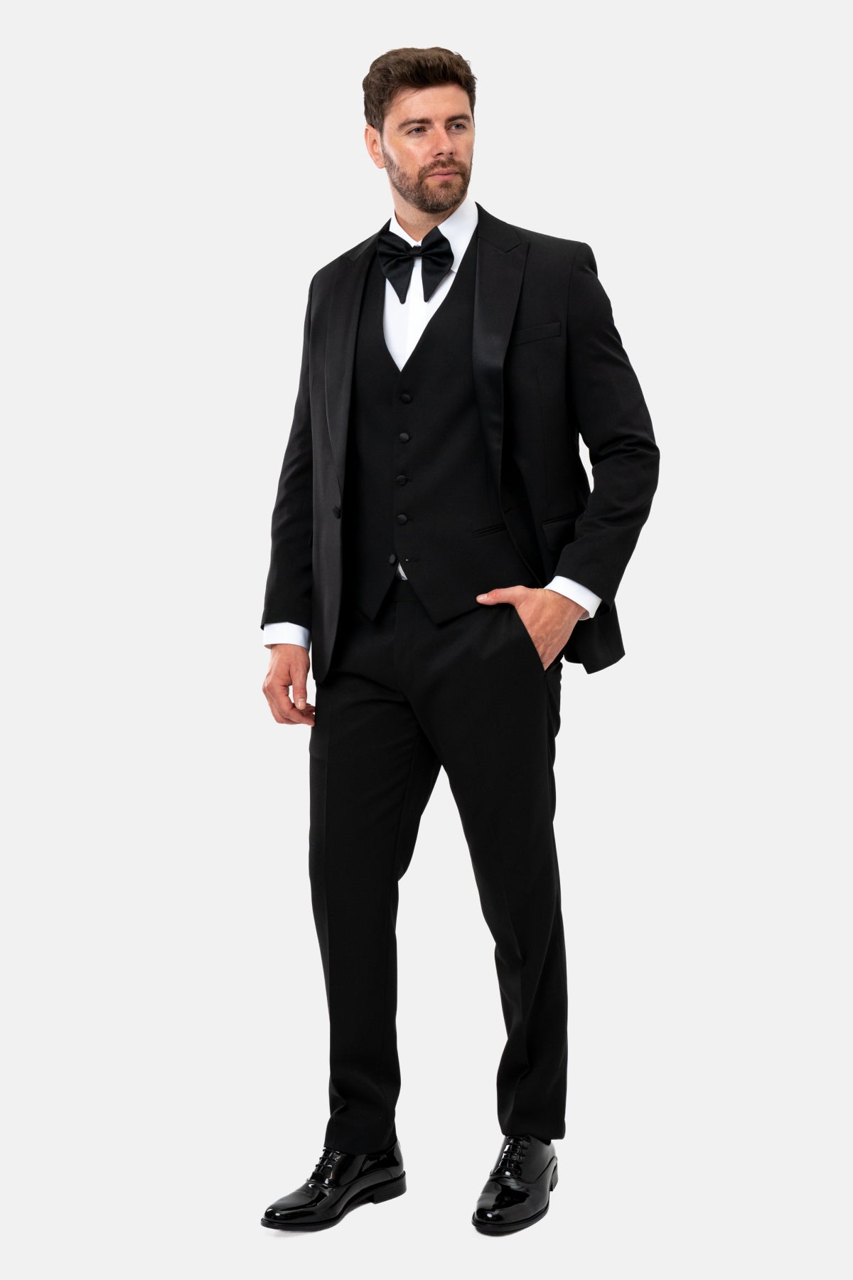 COSTUM CU VESTA SLIM FIT D'S DAMAT  - Negru