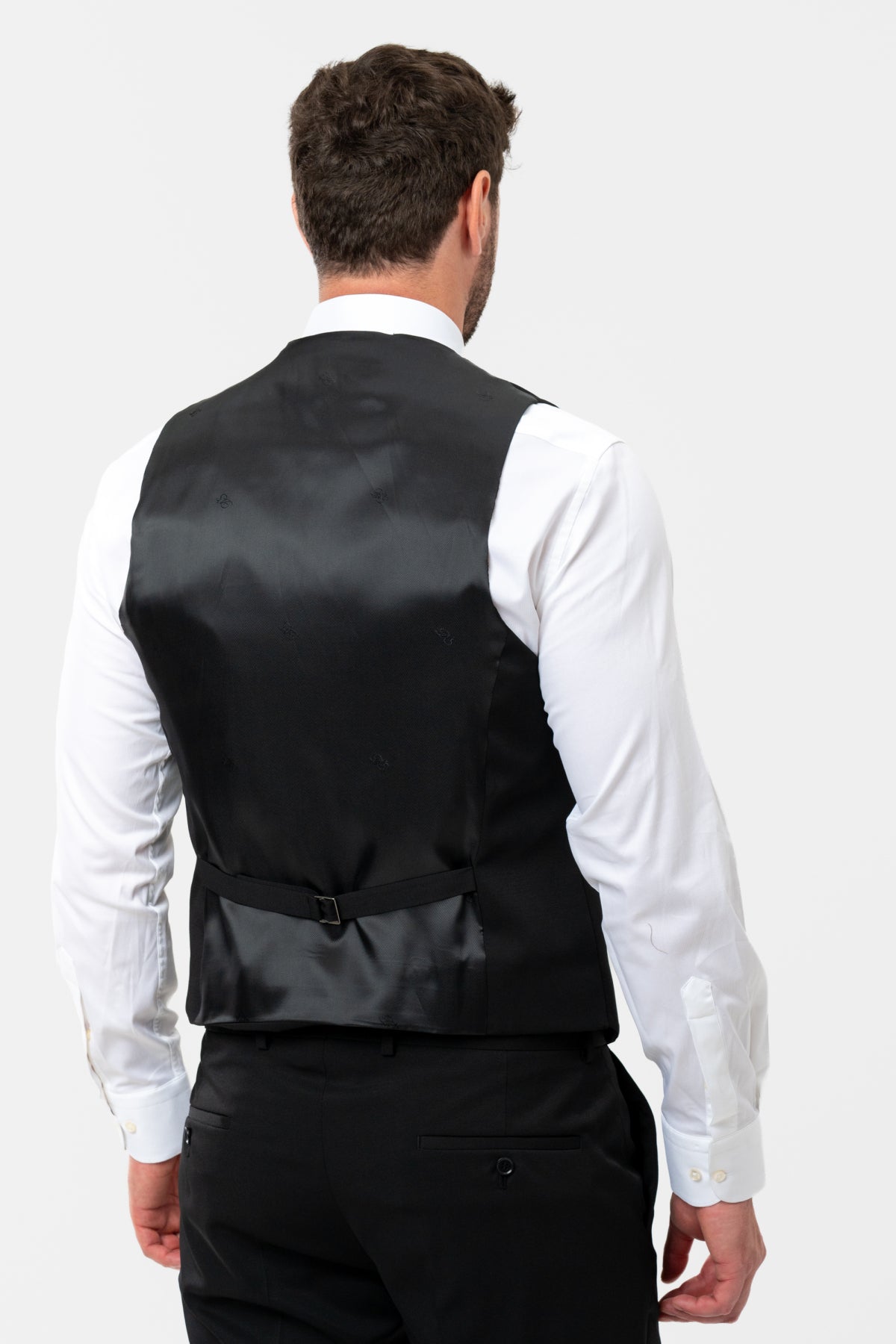 COSTUM CU VESTA SLIM FIT D'S DAMAT  - Negru