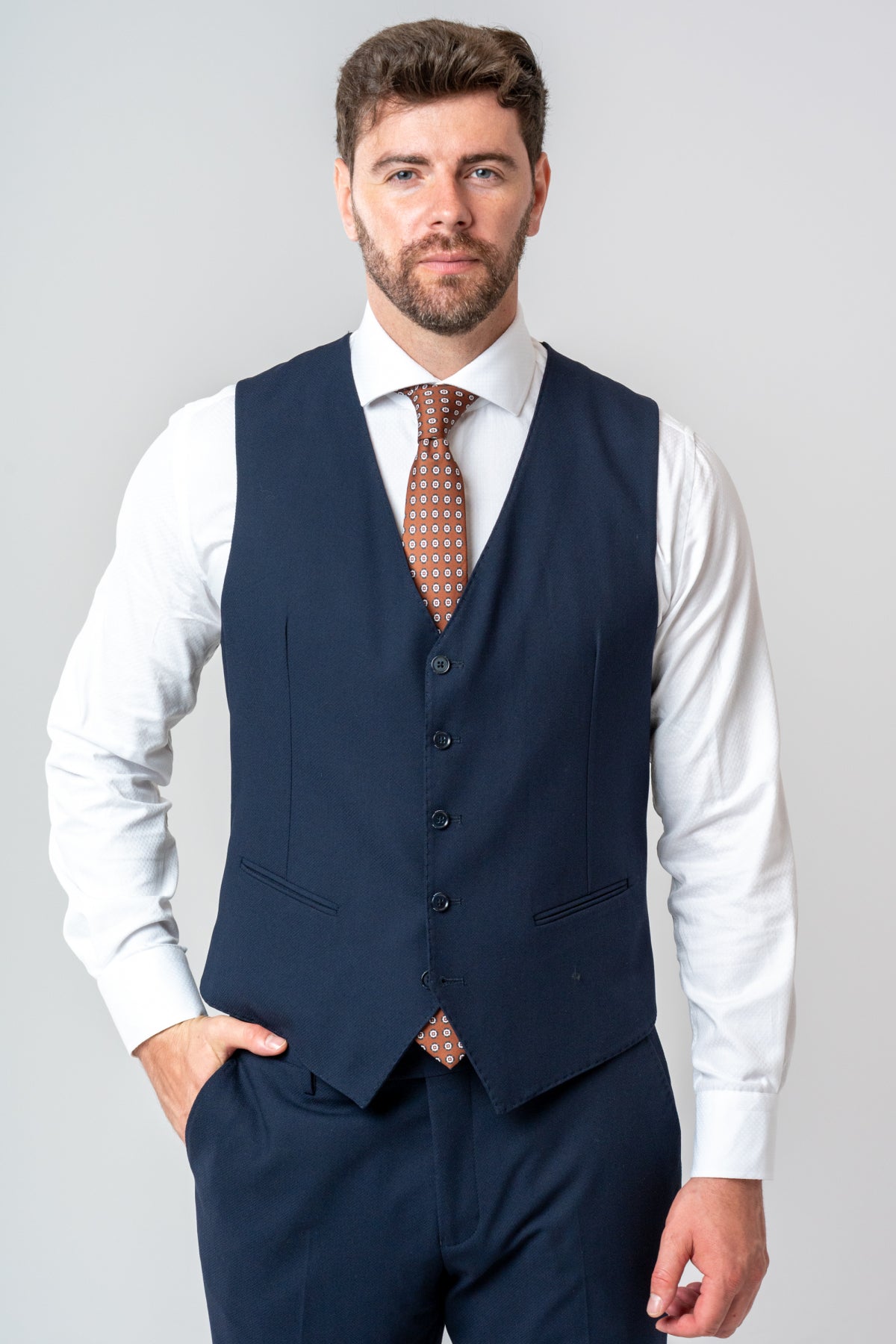 COSTUM CU VESTA SLIM FIT D'S DAMAT  - Bleumarin