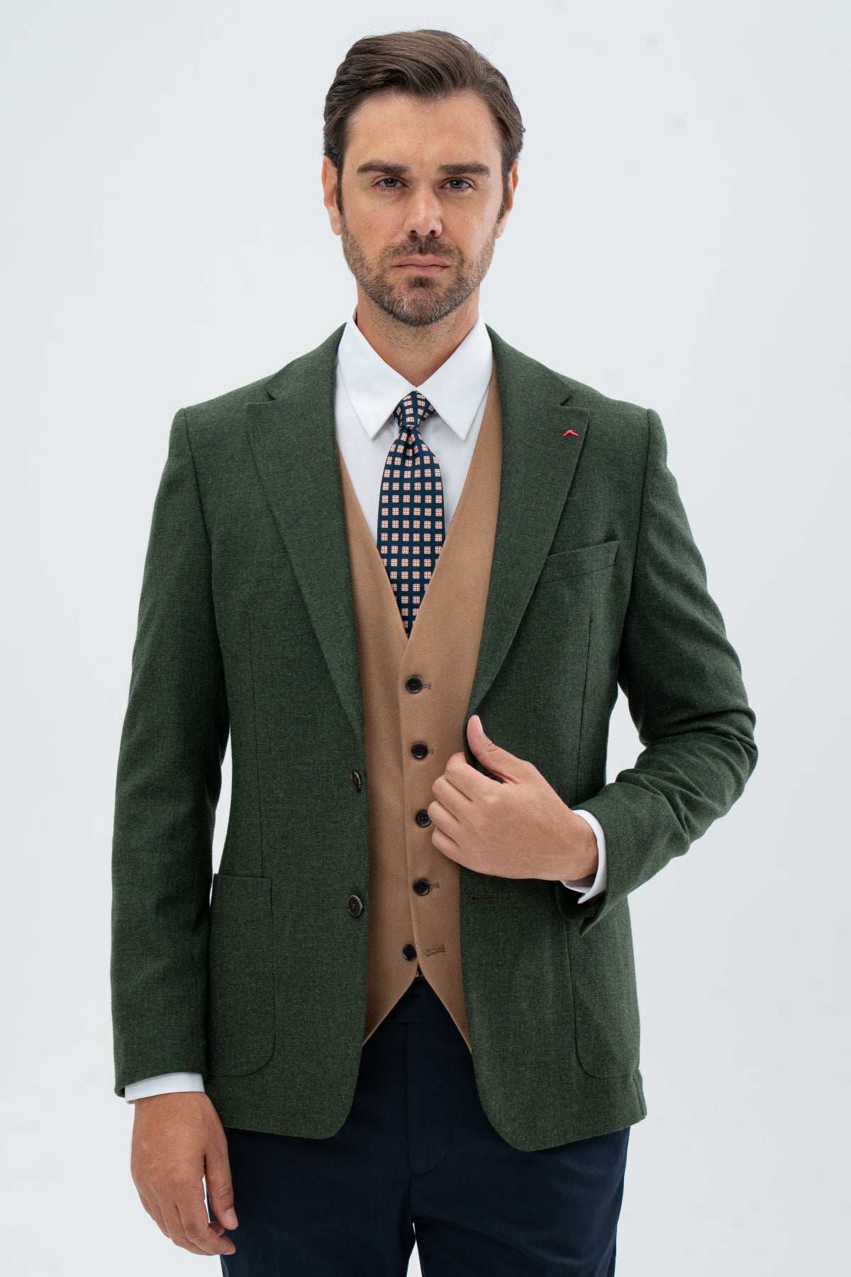 COSTUM CU VESTA SLIM FIT D'S DAMAT  - Verde