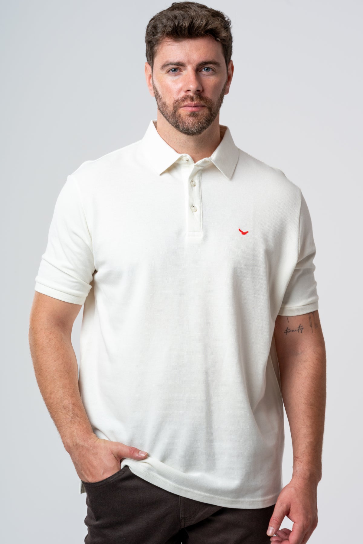TRICOU REGULAR FIT D'S DAMAT  - Ecru