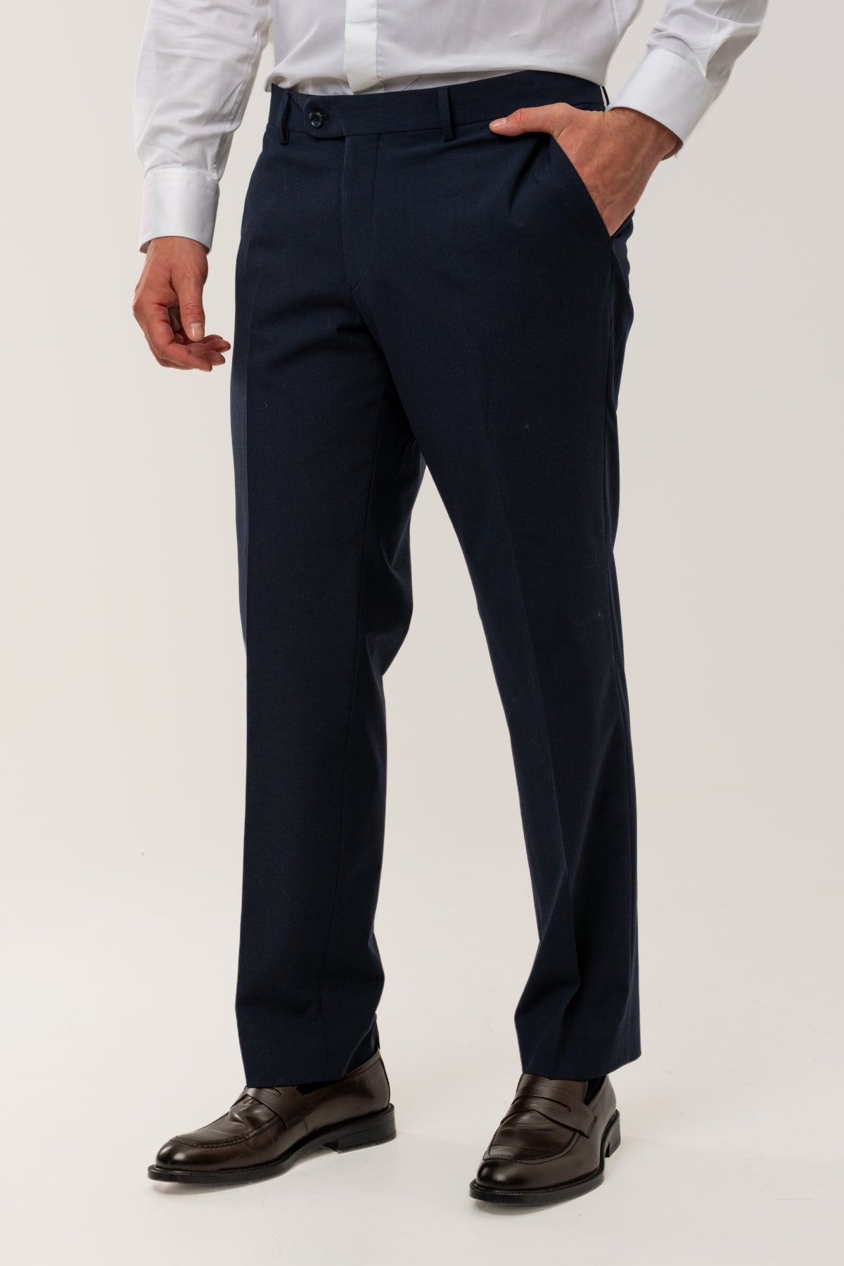 PANTALONI D'S DAMAT REGULAR FIT  - Bleumarin