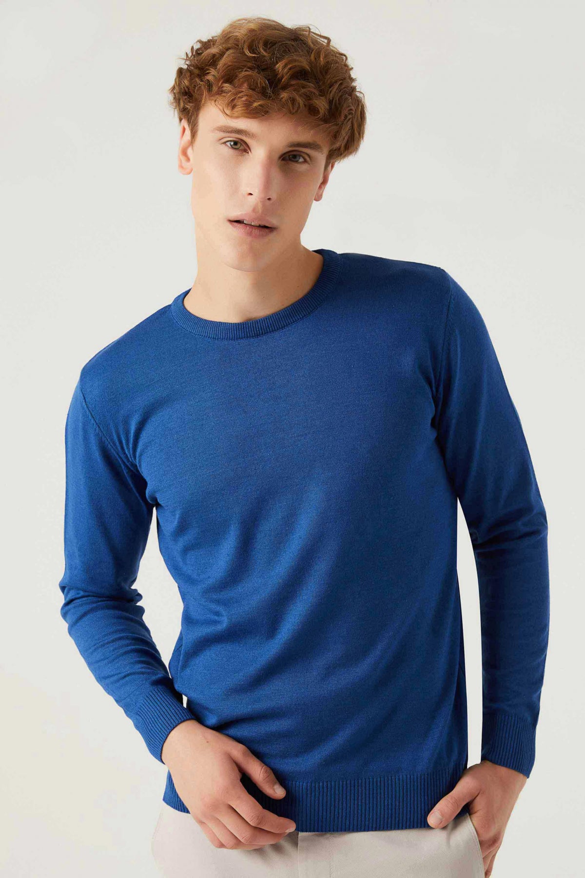 PULOVER REGULAR FIT D'S DAMAT  - Bleu