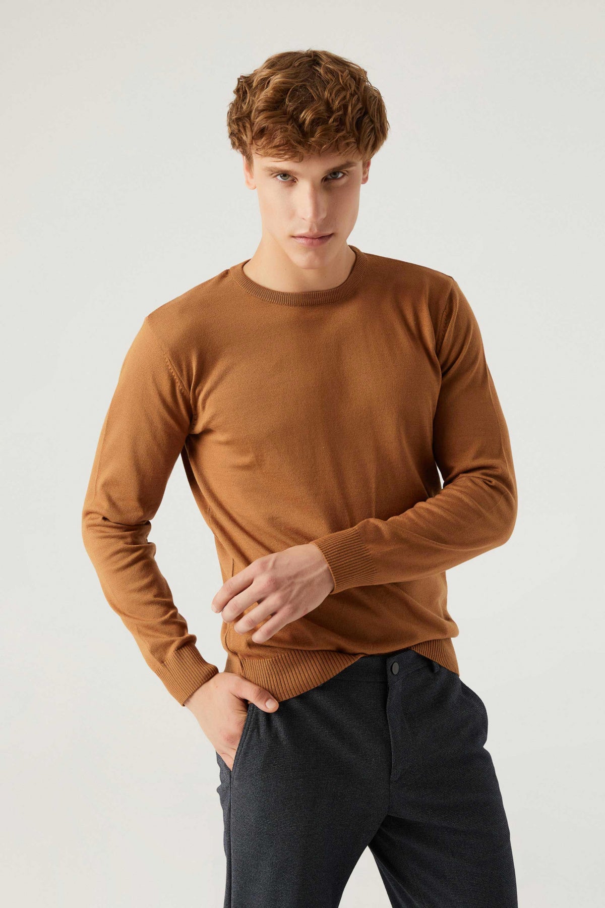 PULOVER REGULAR FIT D'S DAMAT  - Camel