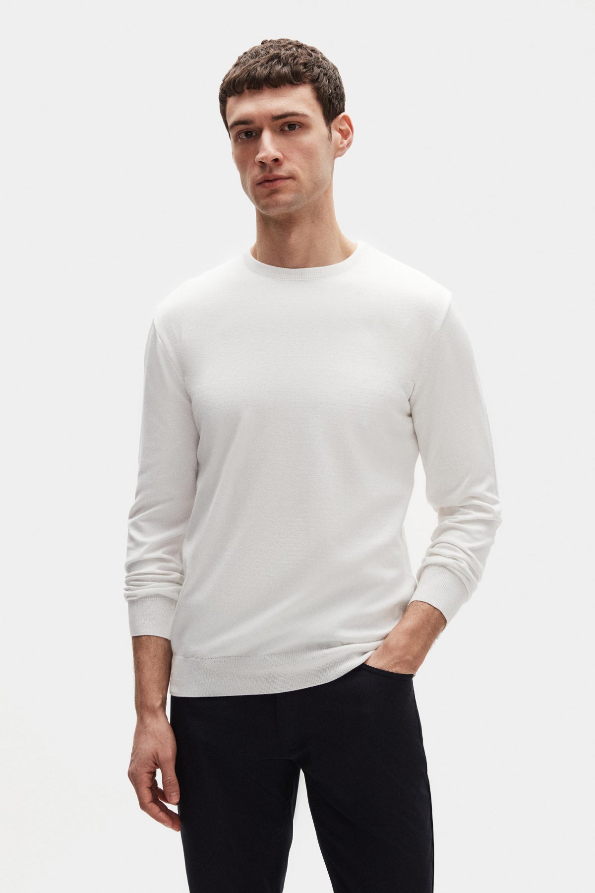 PULOVER REGULAR FIT D'S DAMAT  - Ecru