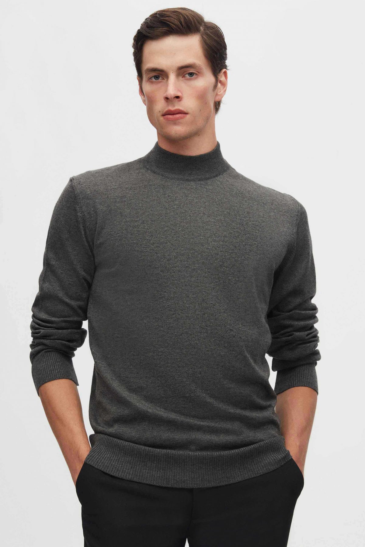 PULOVER REGULAR FIT D'S DAMAT  - Antracit