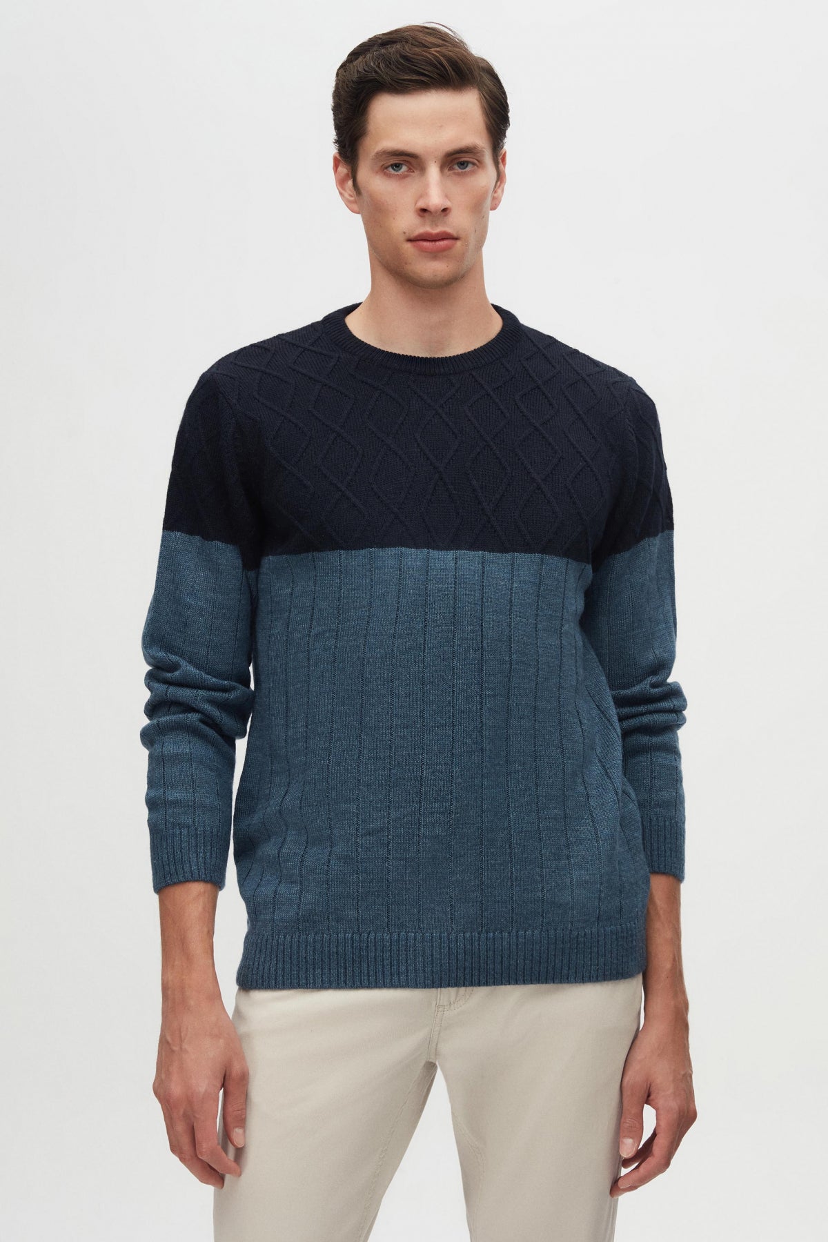 PULOVER REGULAR FIT D'S DAMAT  - Bleumarin