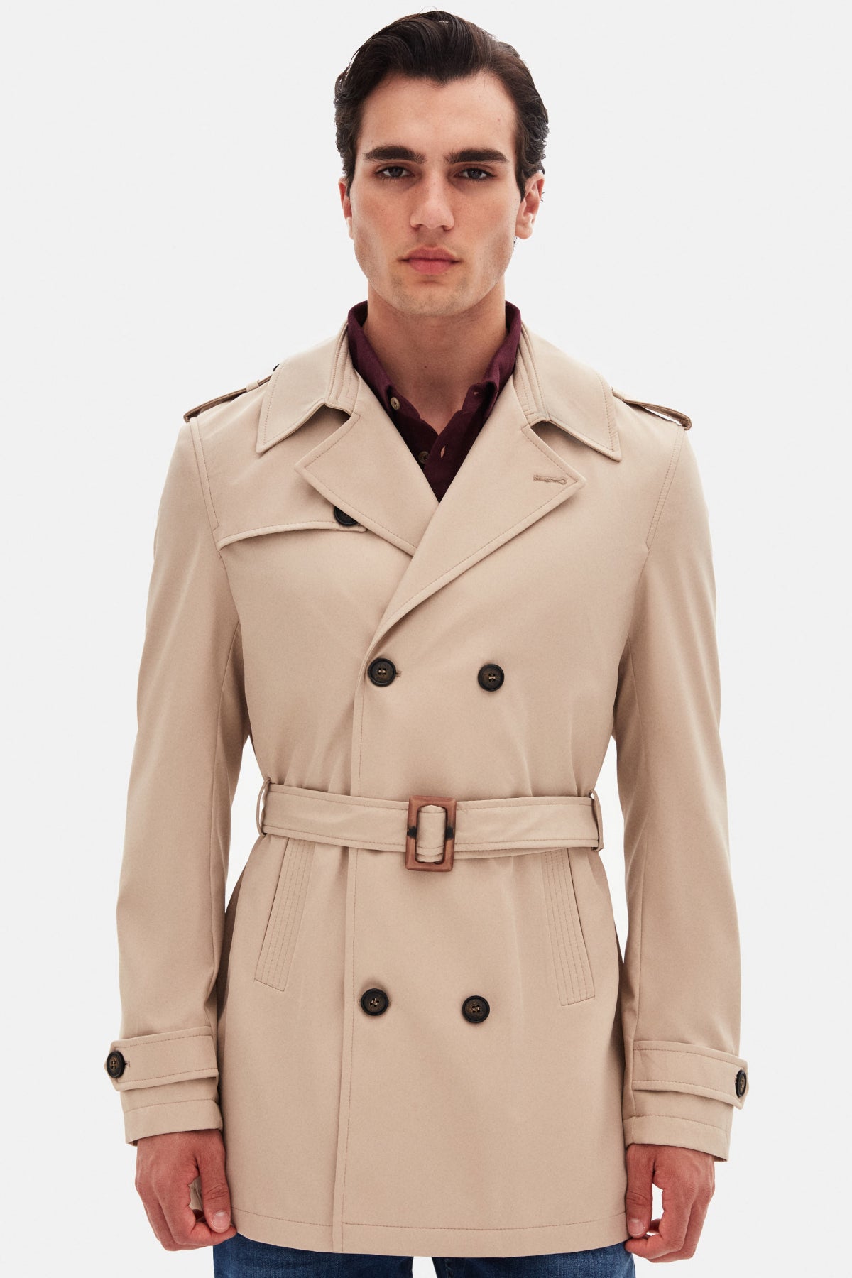 TRENCI REGULAR FIT D'S DAMAT  - Bej Închis