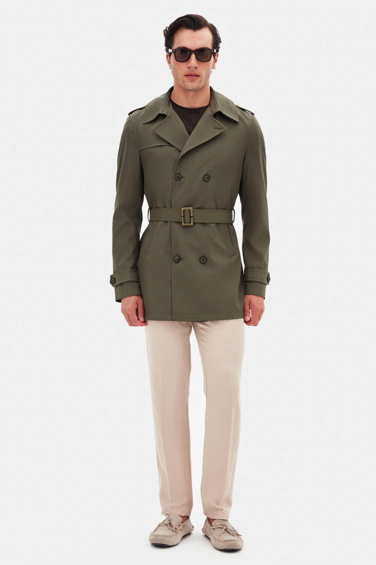 TRENCI REGULAR FIT D'S DAMAT  - Kaki Închis