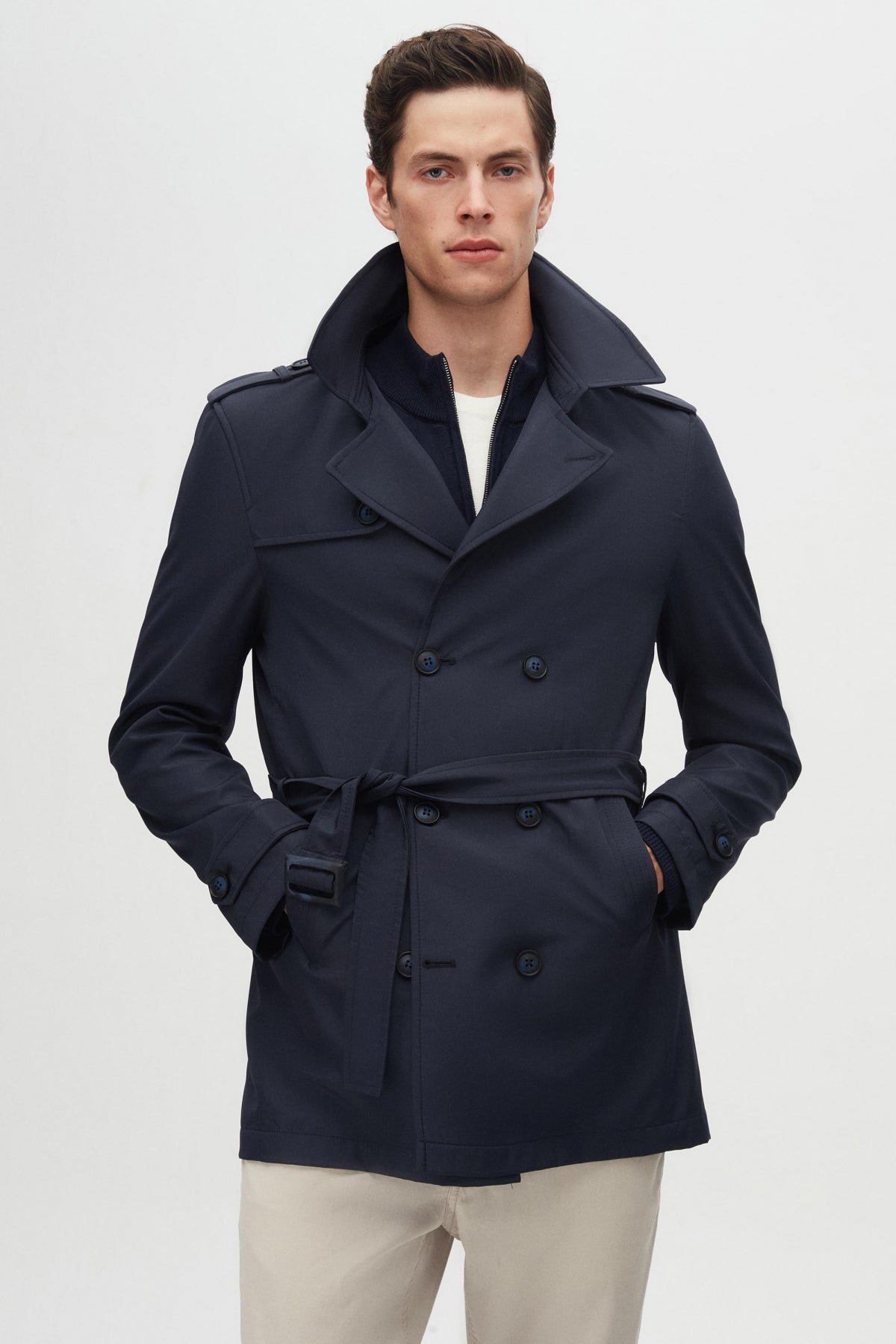 TRENCI REGULAR FIT D'S DAMAT  - Bleumarin