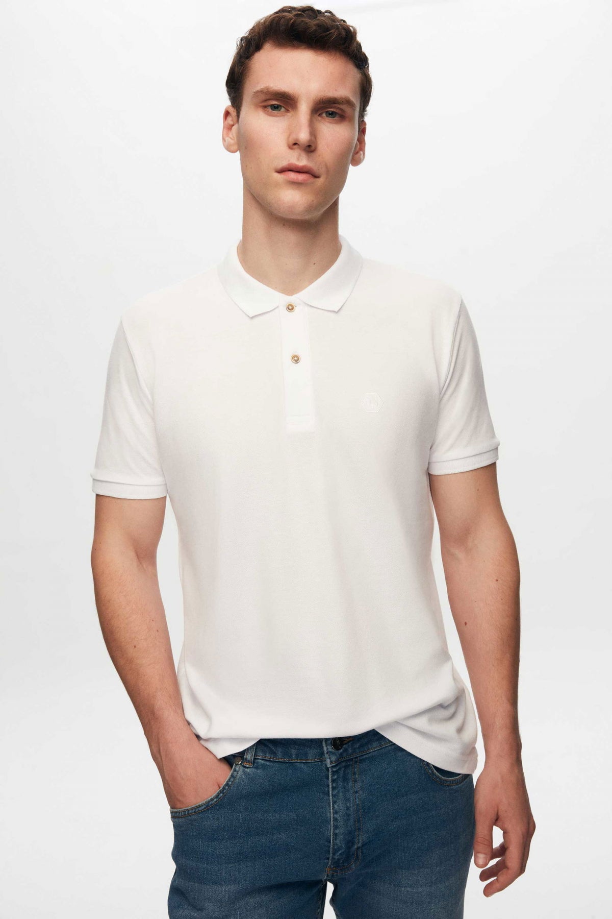 TRICOU REGULAR FIT D'S DAMAT  - Alb