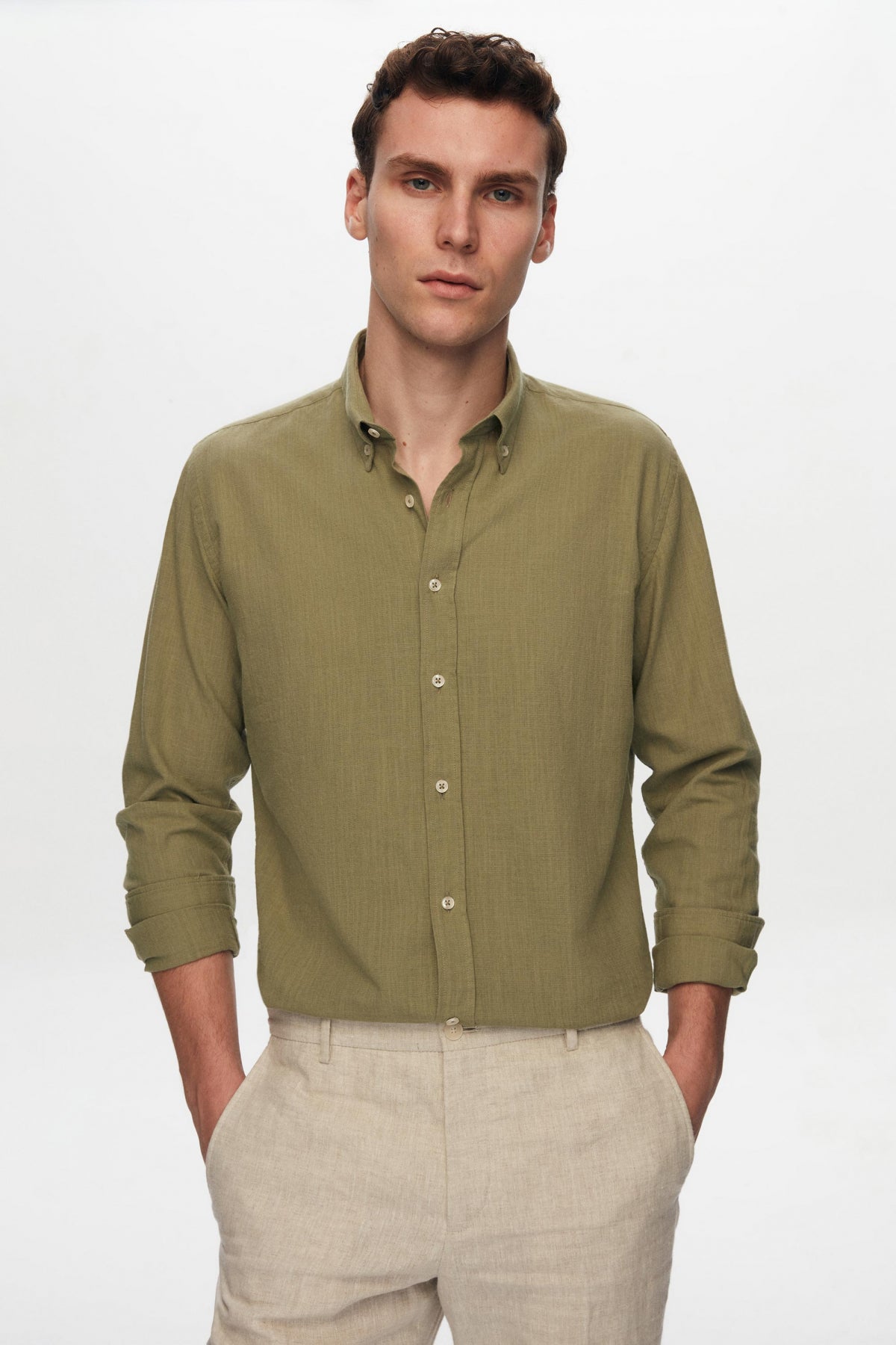 CAMASA D'S DAMAT SLIM FIT  - Verde