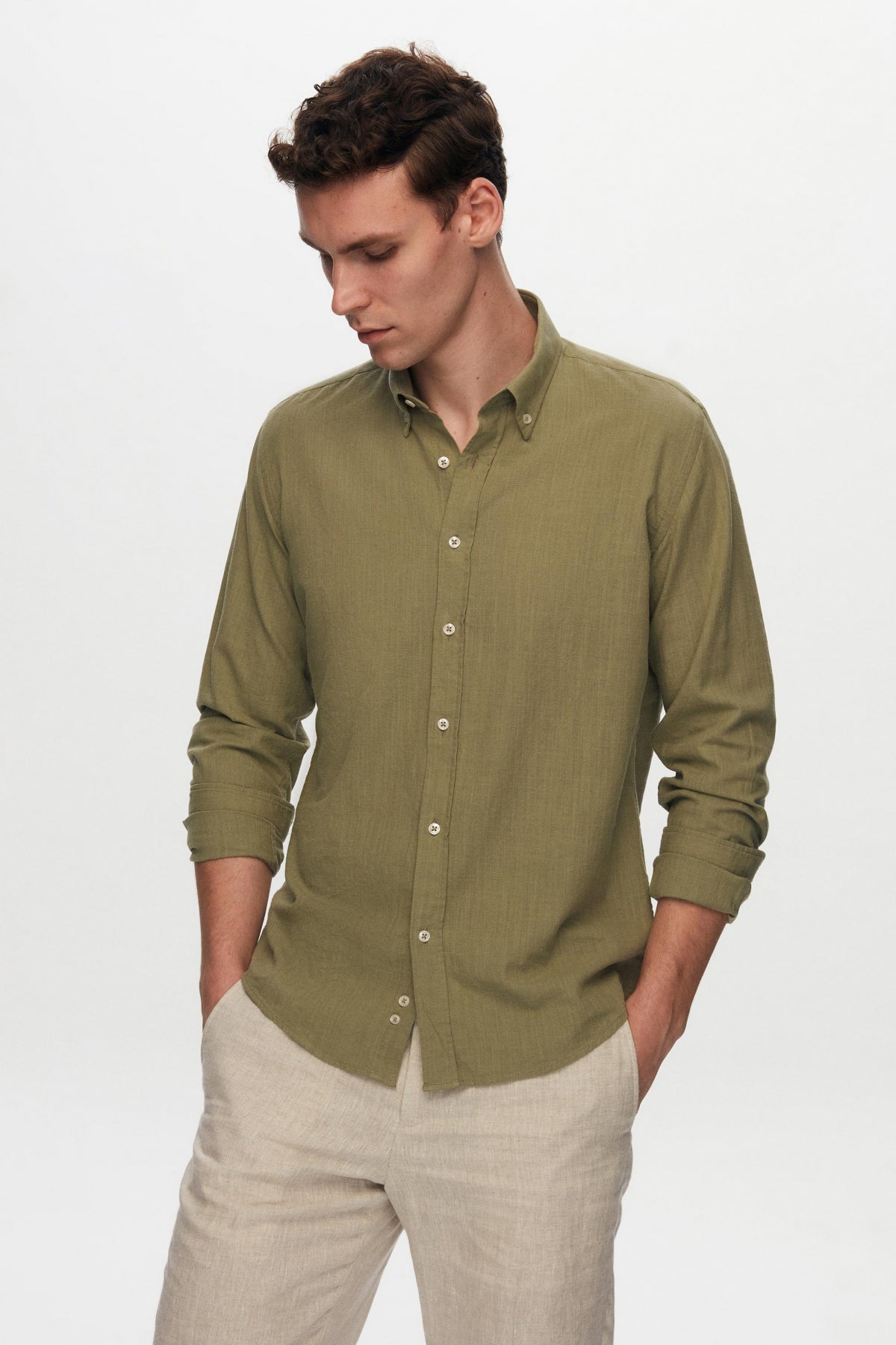 CAMASA D'S DAMAT SLIM FIT  - Verde
