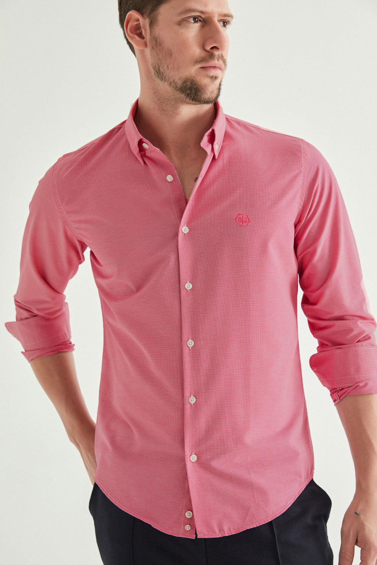 CAMASA CASUAL SLIM FIT D'S DAMAT  - Fumuriu